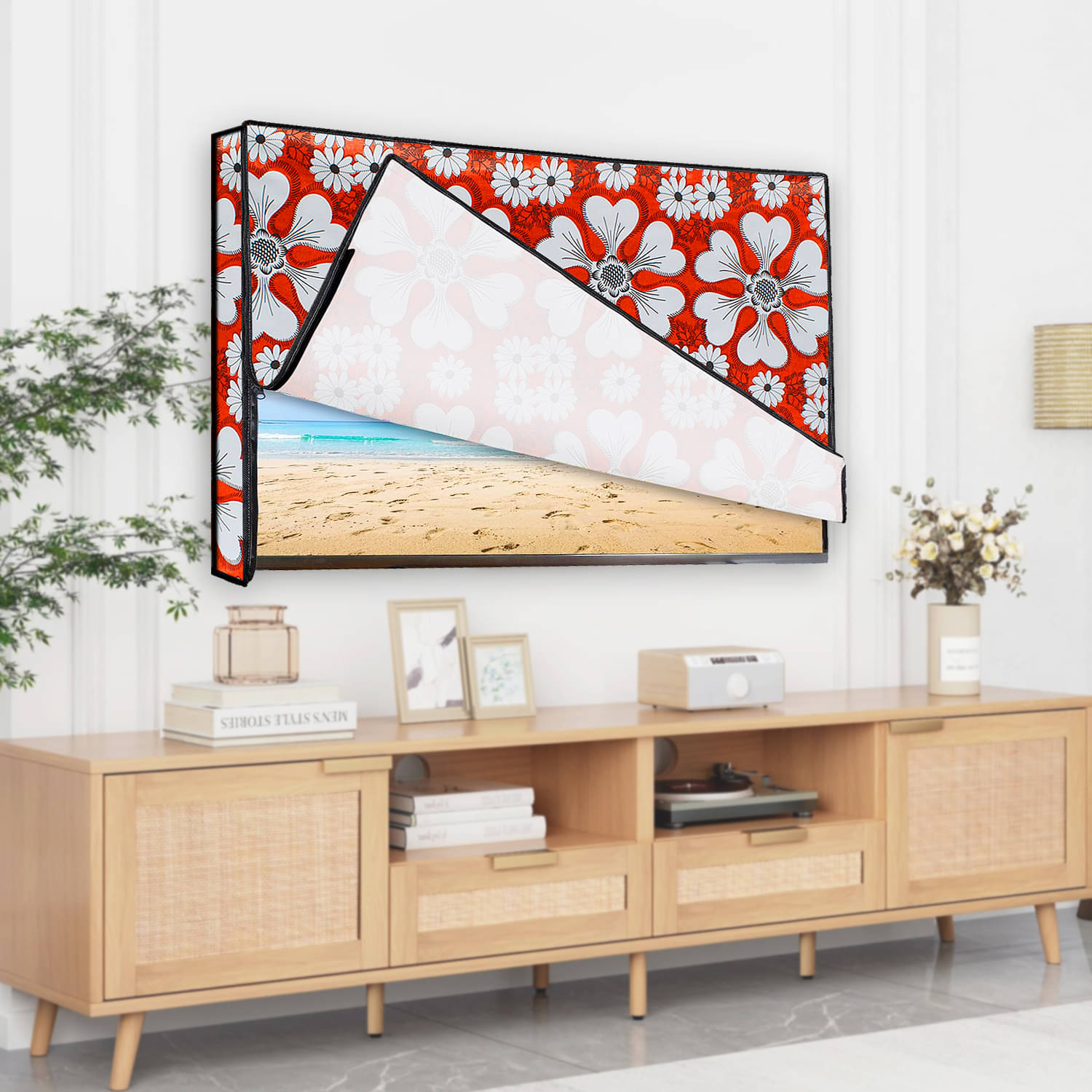     			Dream Care Single PVC Red TV Cover for Other Models 127 cm (50 in) LED/LCD TV