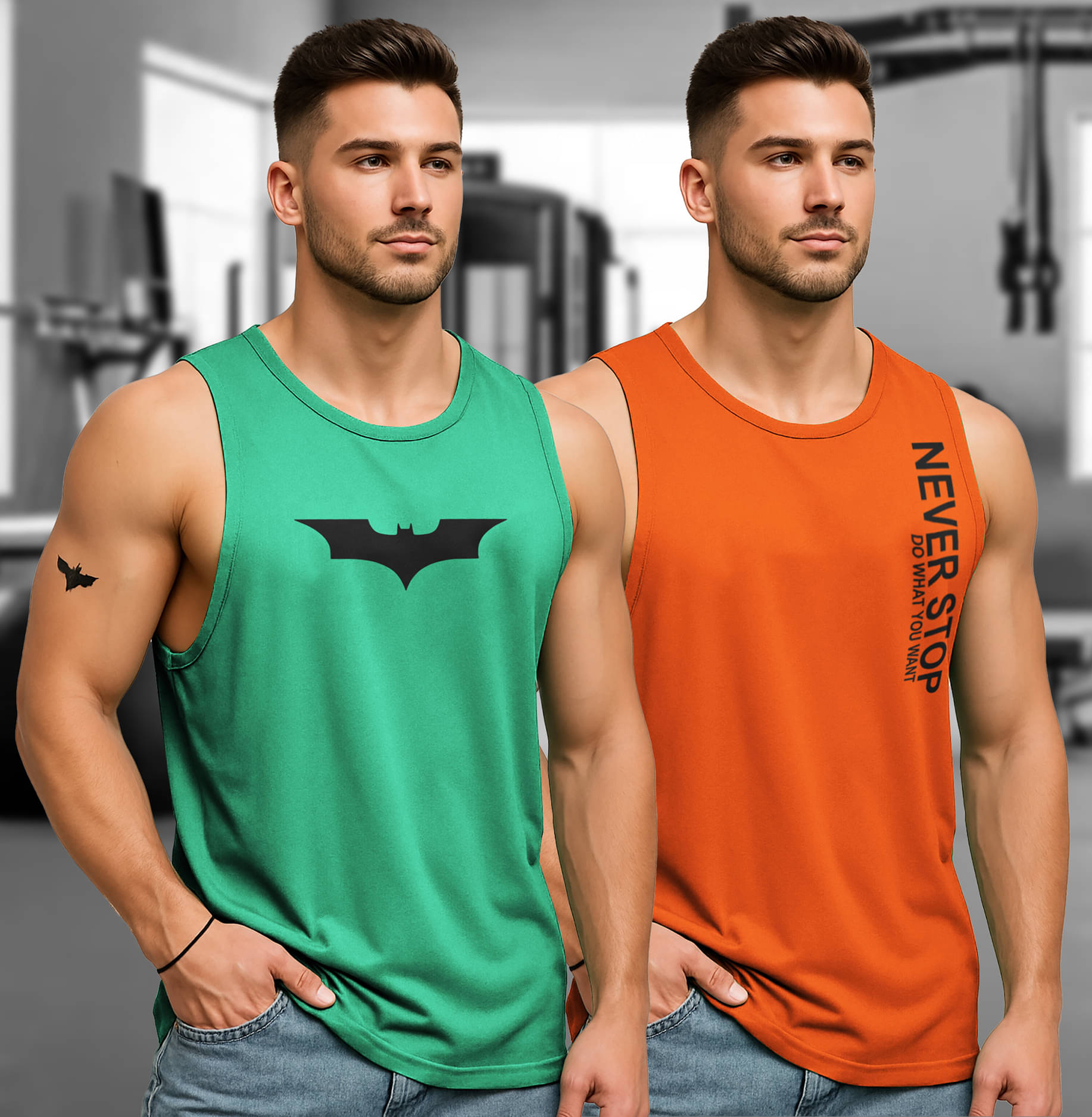 FUZER Pack of 2 Polyester Tank For Men ( Multicolor5 ) FUZER Pack of 2 Polyester Tank For Men ( Multicolor5 )