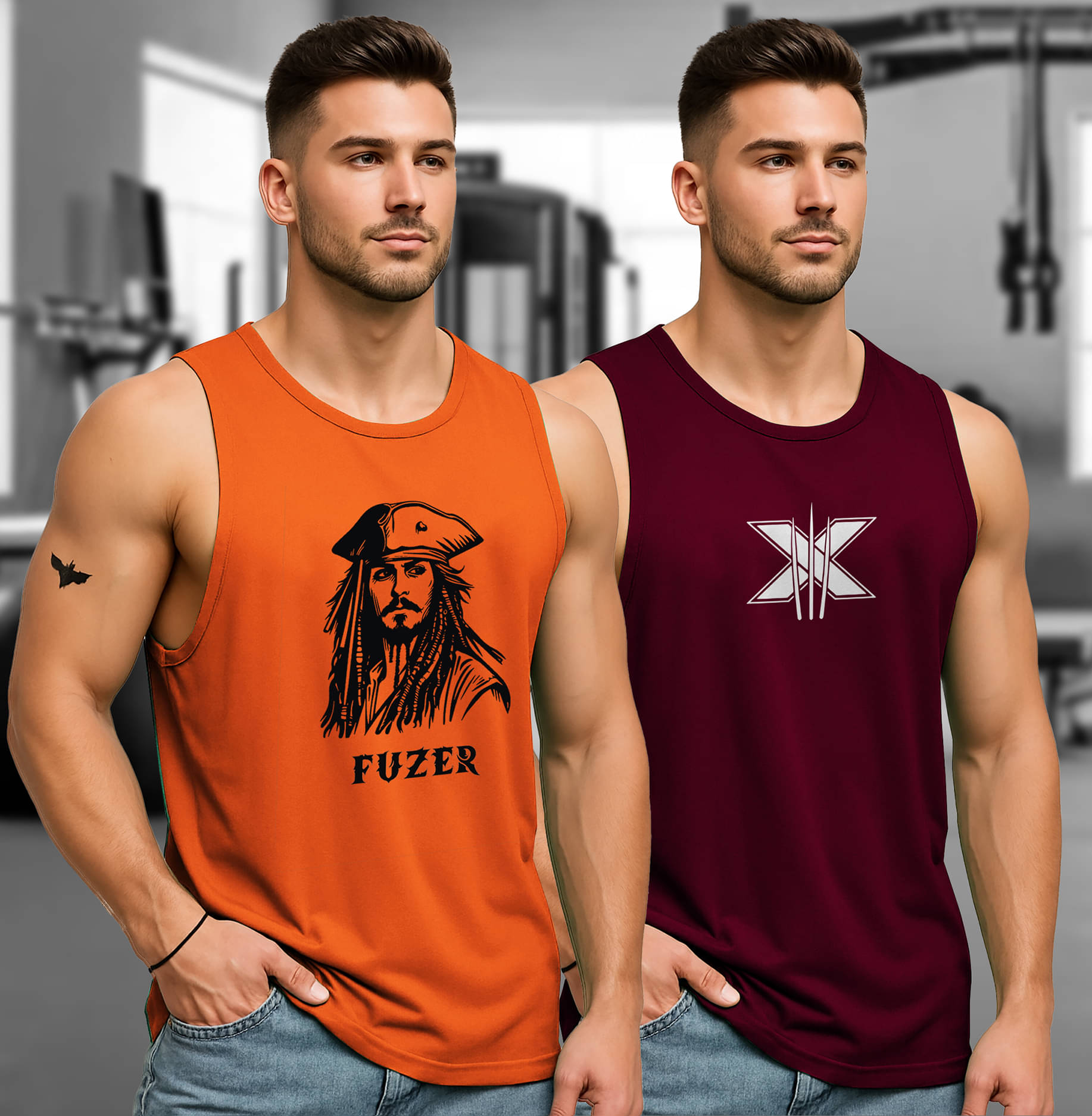     			FUZER Pack of 2 Polyester Tank For Men ( Multicolor4 )