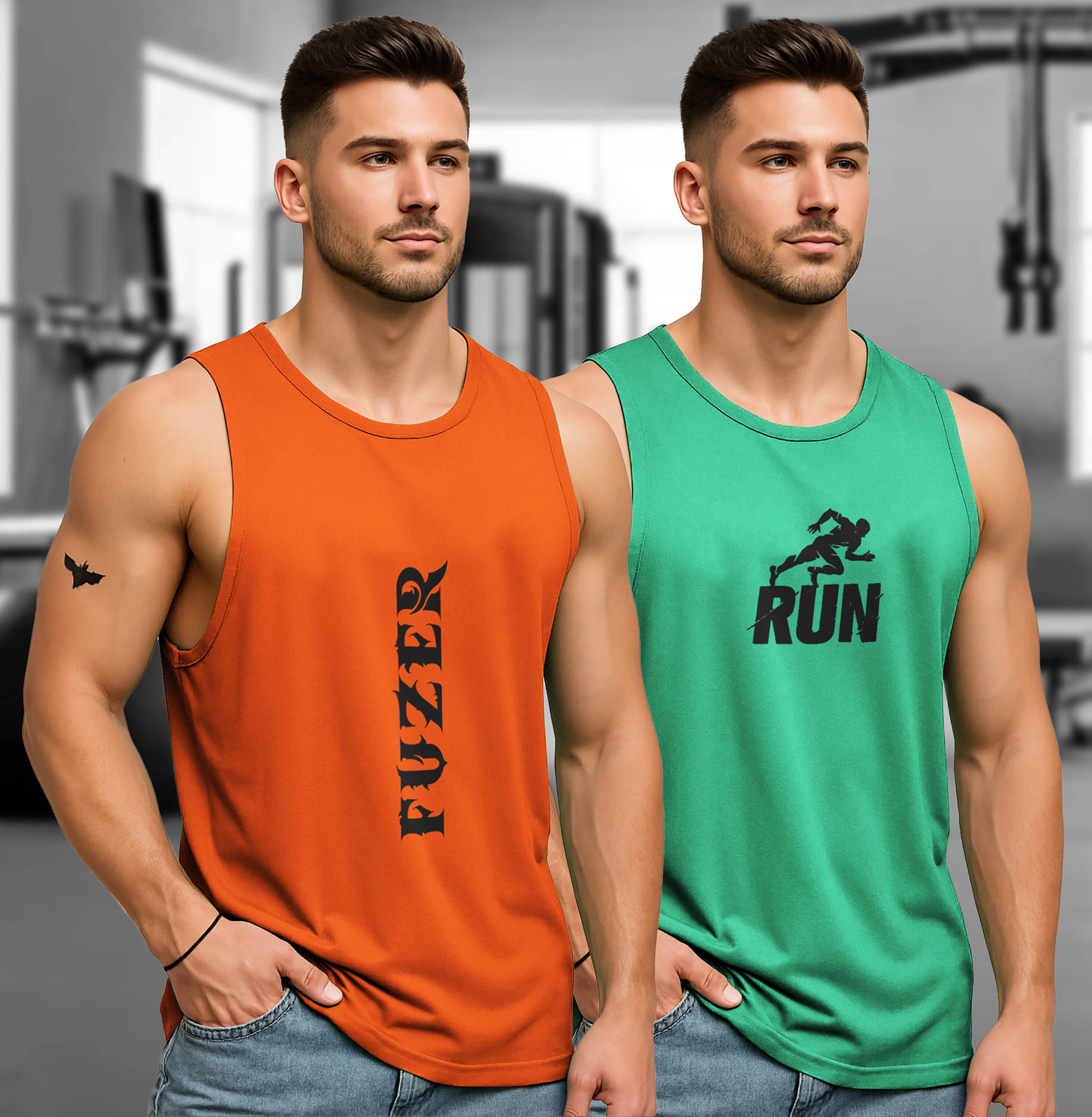     			FUZER Pack of 2 Polyester Tank For Men ( Multicolor )