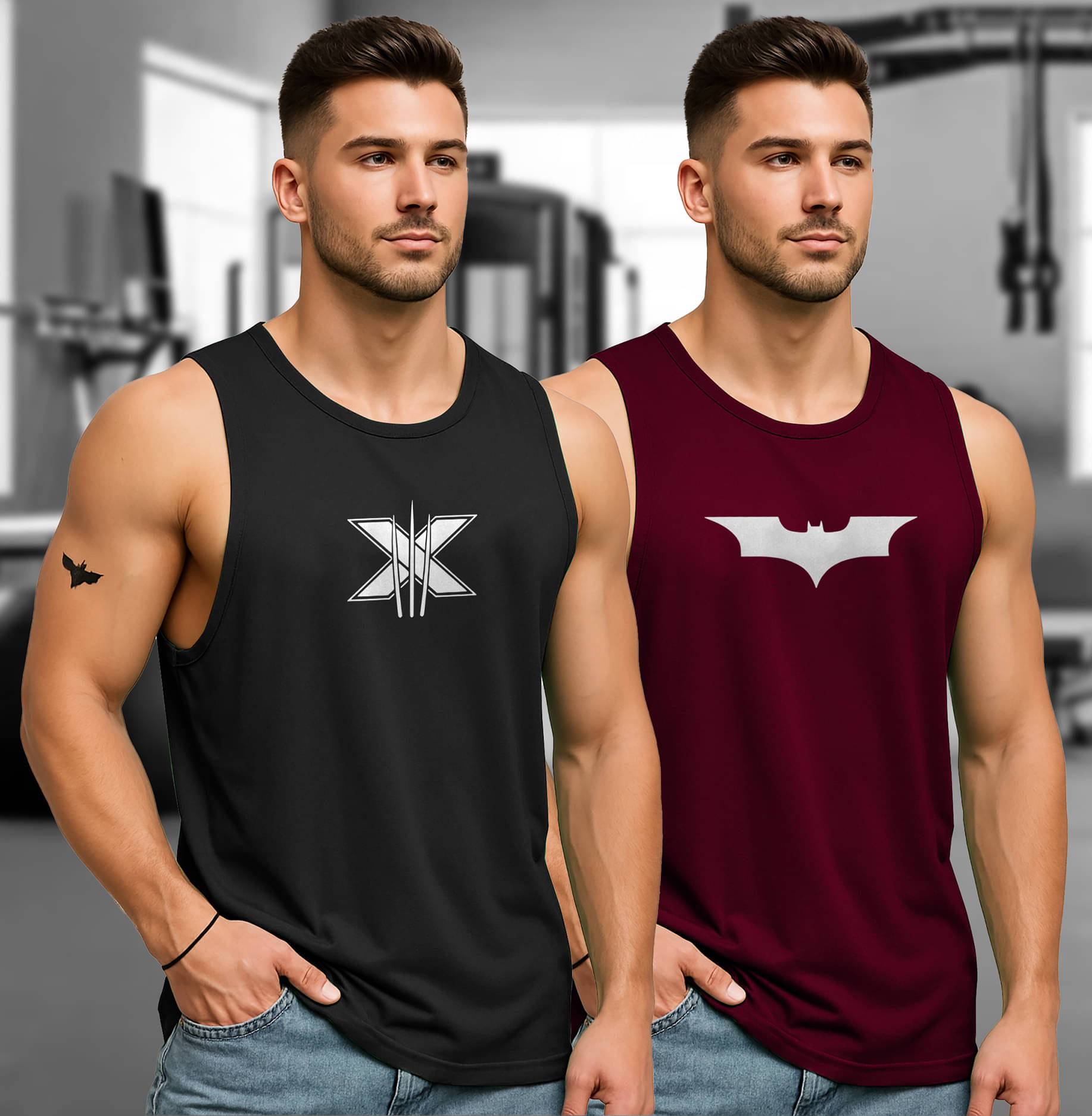     			FUZER Pack of 2 Polyester Tank For Men ( Multicolor1 )