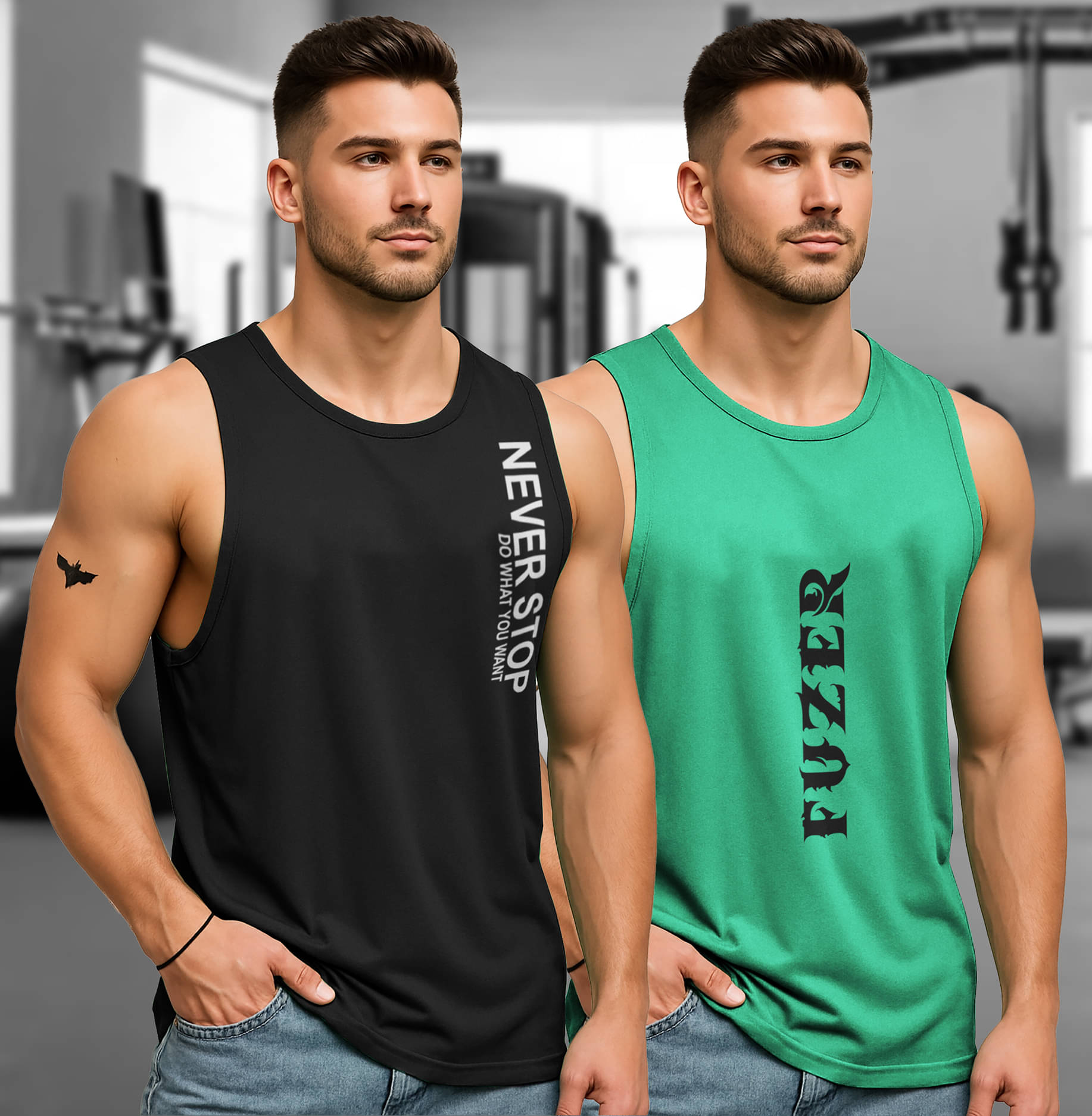     			FUZER Pack of 2 Polyester Tank For Men ( Multicolor2 )