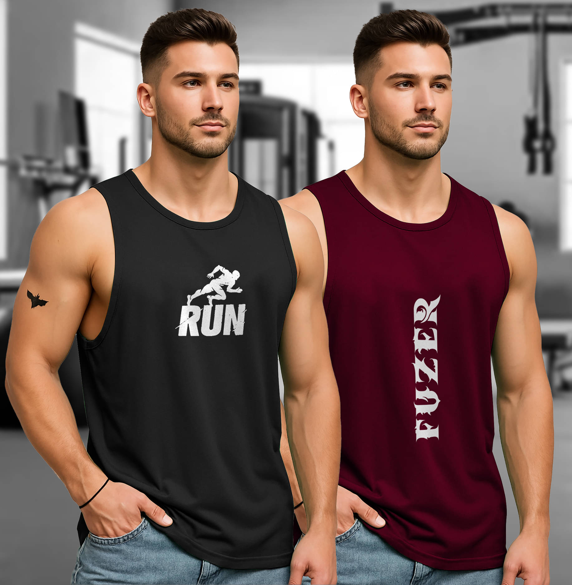     			FUZER Pack of 2 Polyester Tank For Men ( Multicolor5 )
