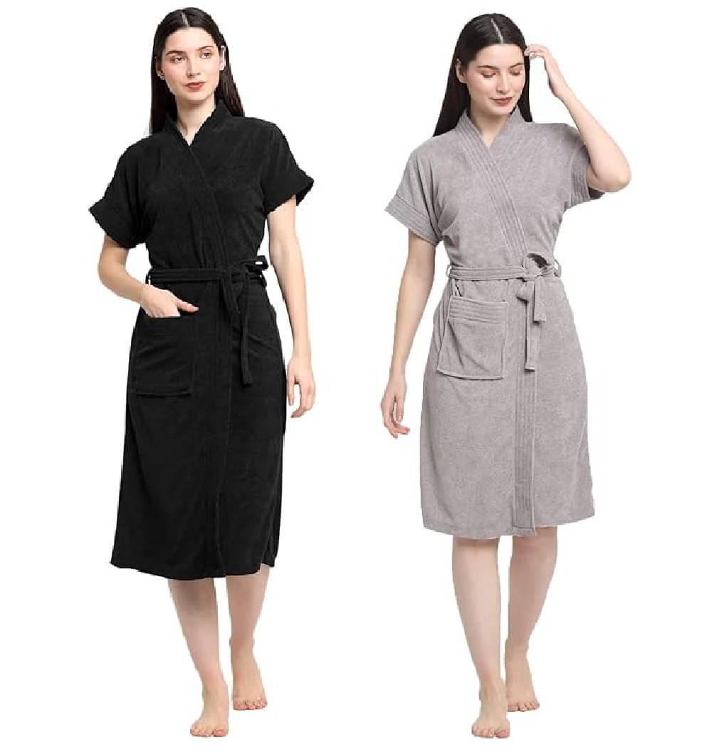     			FeelBlue Multi Free Size Bathrobe ( Pack of 2 )