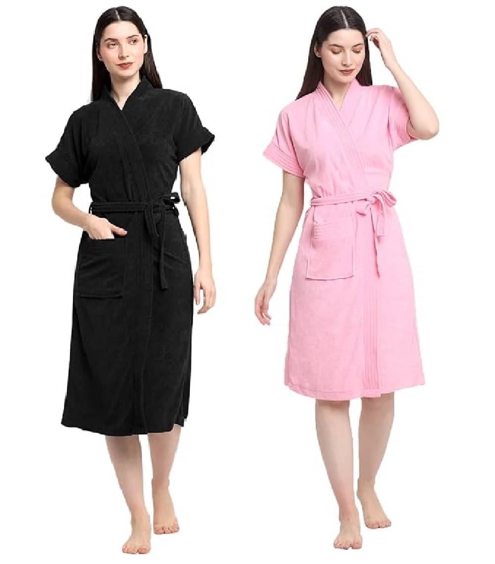    			FeelBlue Multi Free Size Bathrobe ( Pack of 2 )