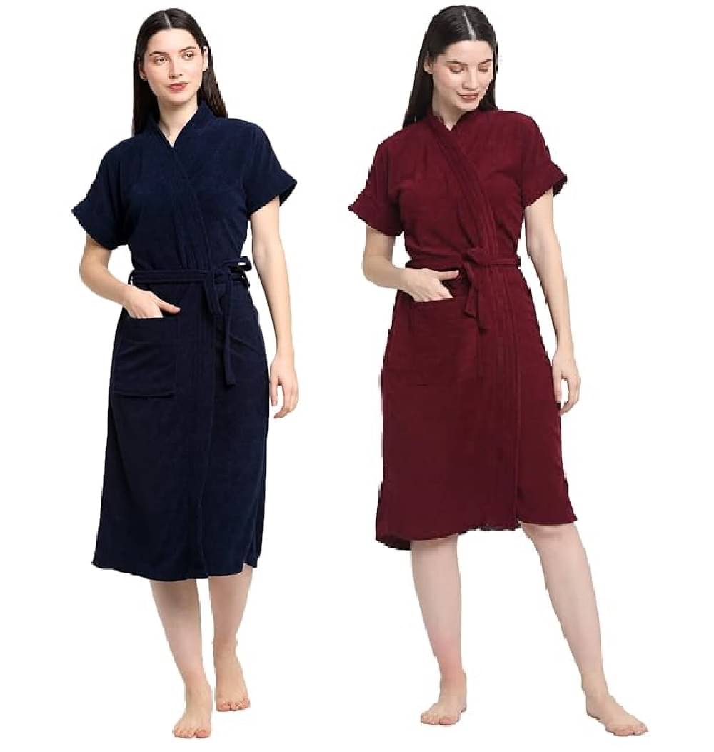     			FeelBlue Multi Free Size Bathrobe ( Pack of 2 )