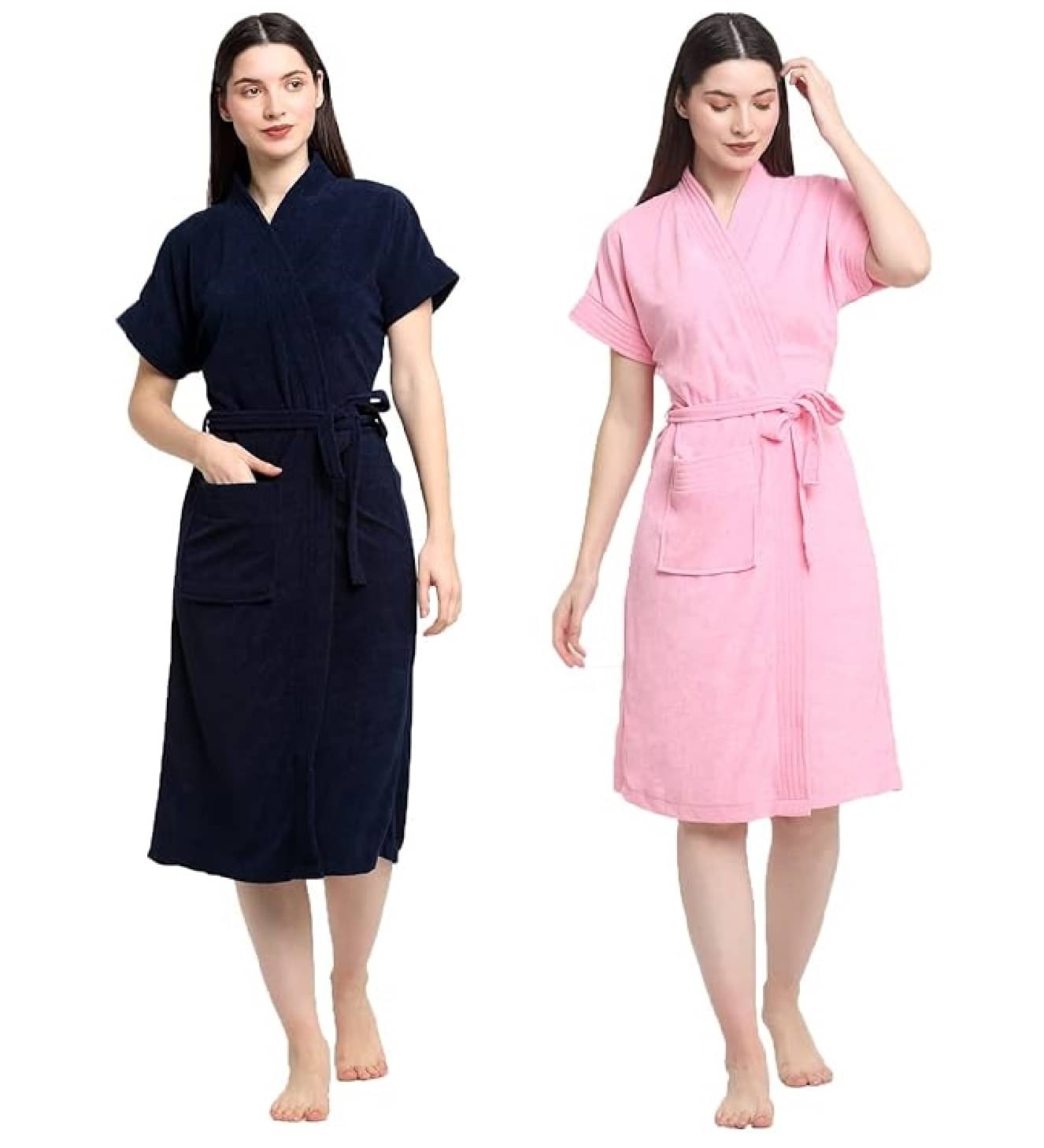     			FeelBlue Multi Free Size Bathrobe ( Pack of 2 )