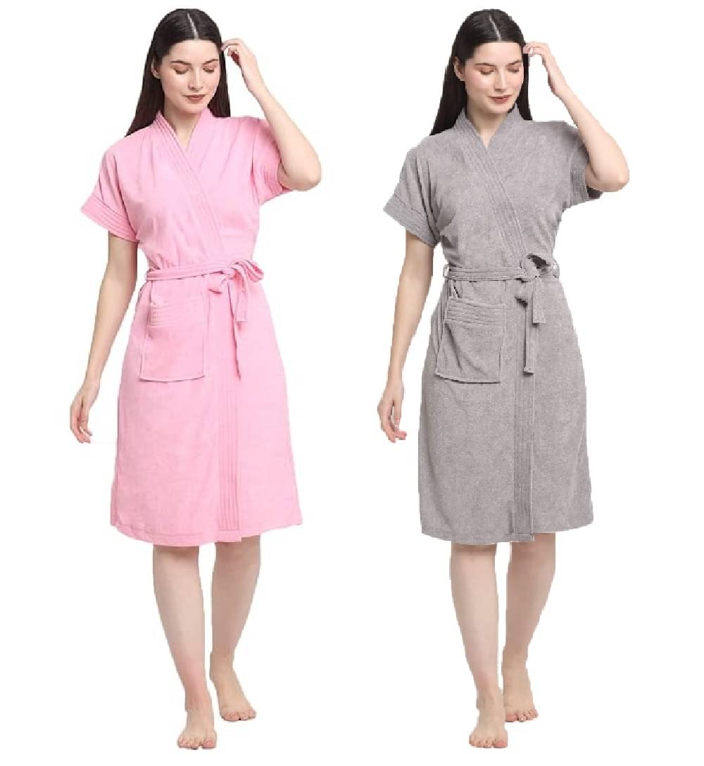     			FeelBlue Multi Free Size Bathrobe ( Pack of 2 )