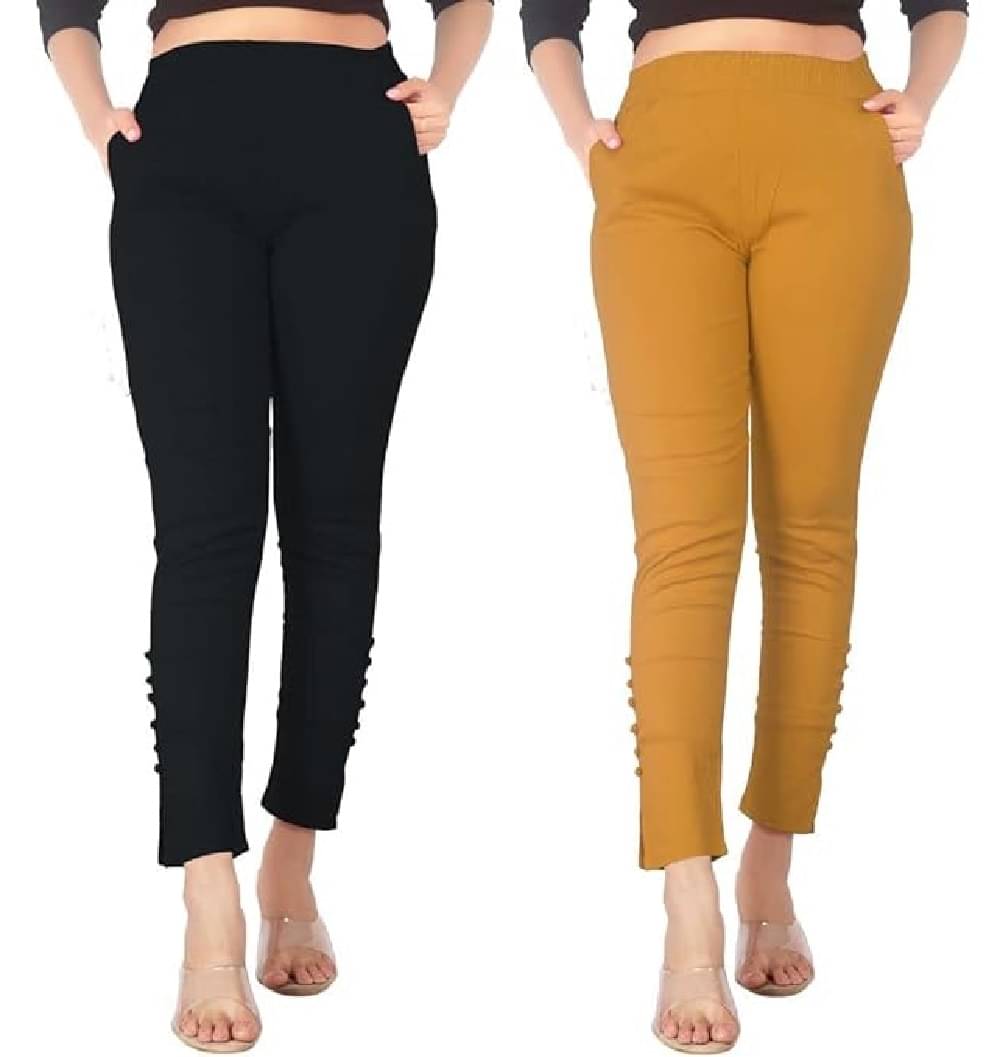     			FeelBlue Pack of 2 Cotton Blend Women Straight Pant ( Multicolor 1 )