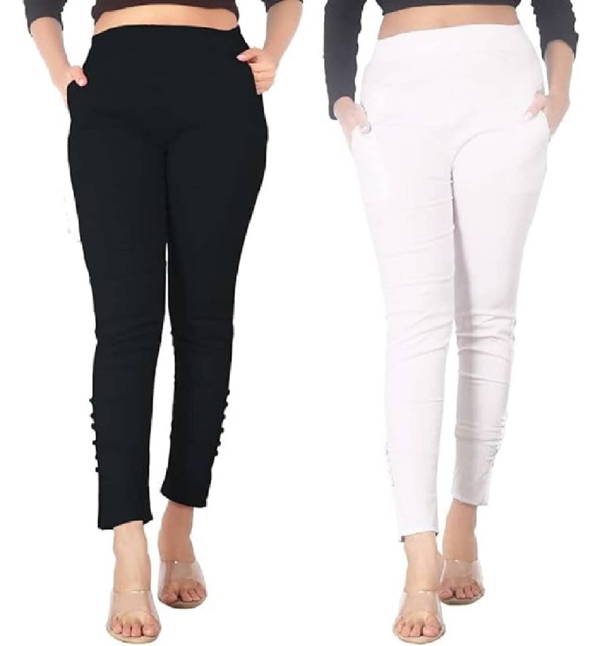     			FeelBlue Pack of 2 Cotton Blend Women Straight Pant ( Multicolor 2 )