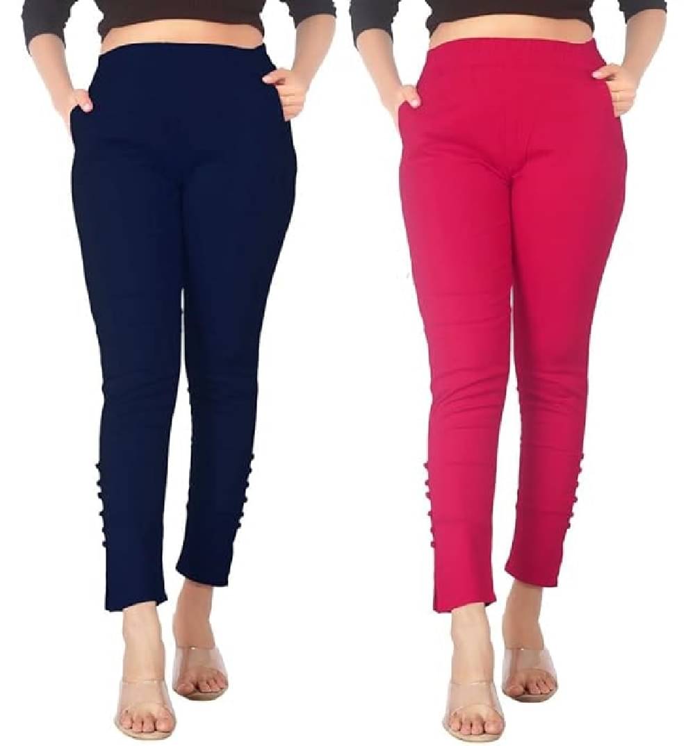     			FeelBlue Pack of 2 Cotton Blend Women Straight Pant ( Multicolor 5 )