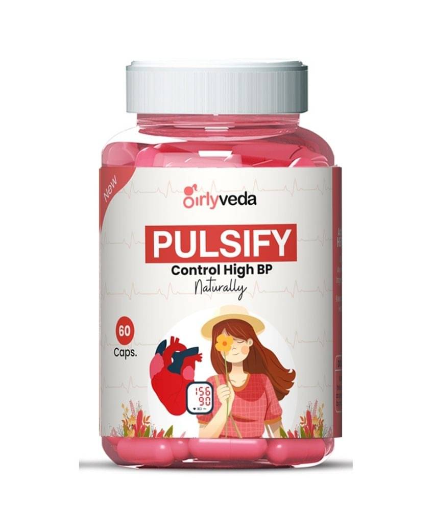 Girlyveda Pulsify for BP Management Capsule 60 no.s Pack Of 1 Girlyveda Pulsify for BP Management Capsule 60 no.s Pack Of 1