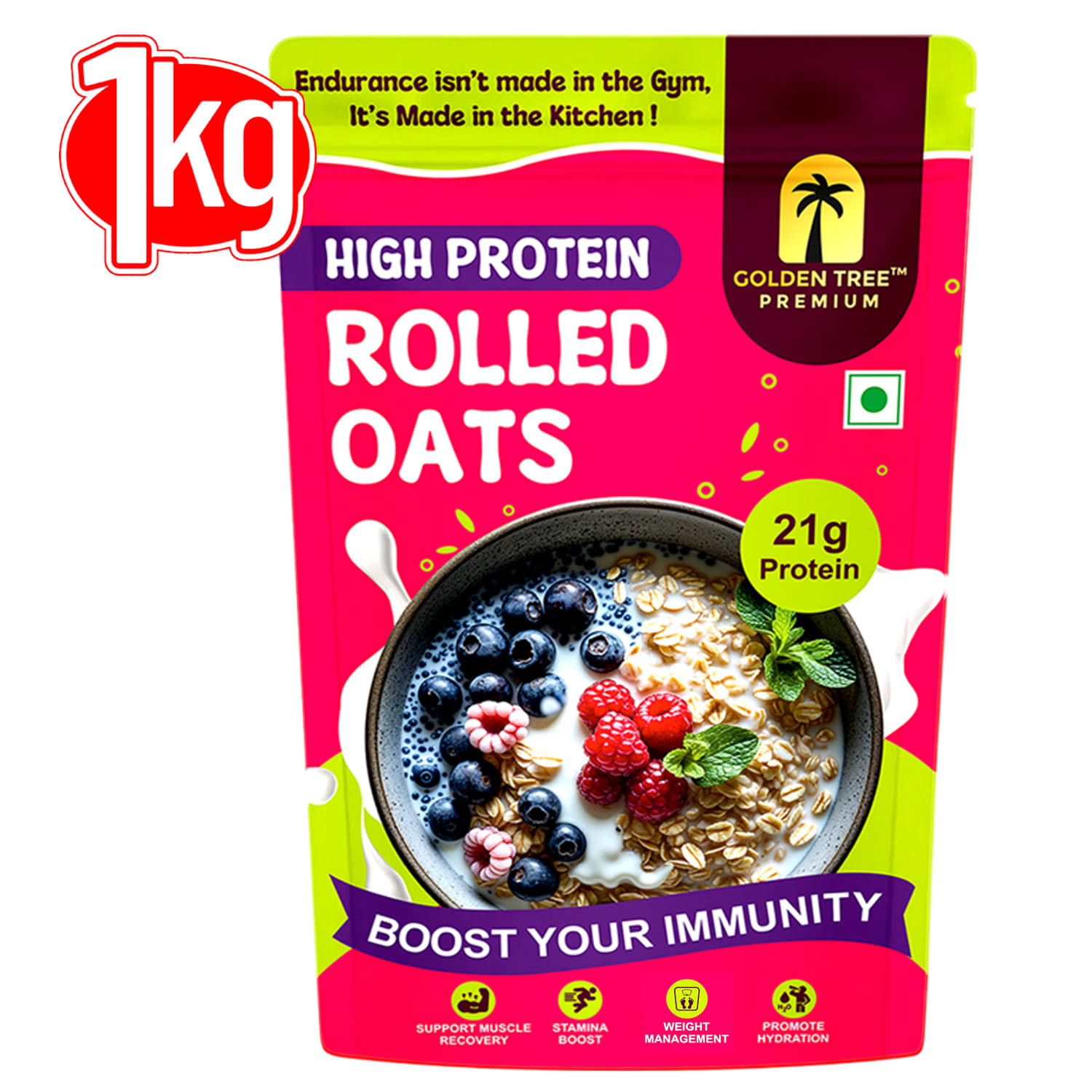     			Golden Tree Rolled Oats Flakes 1 kg