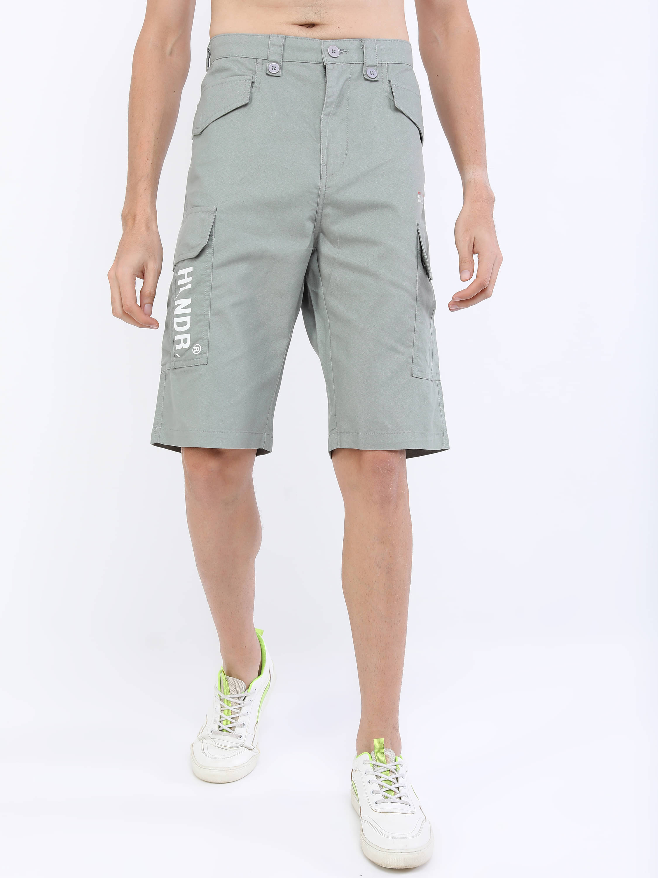     			Highlander Grey Cotton Blend Men's Cargos ( Pack of 1 )