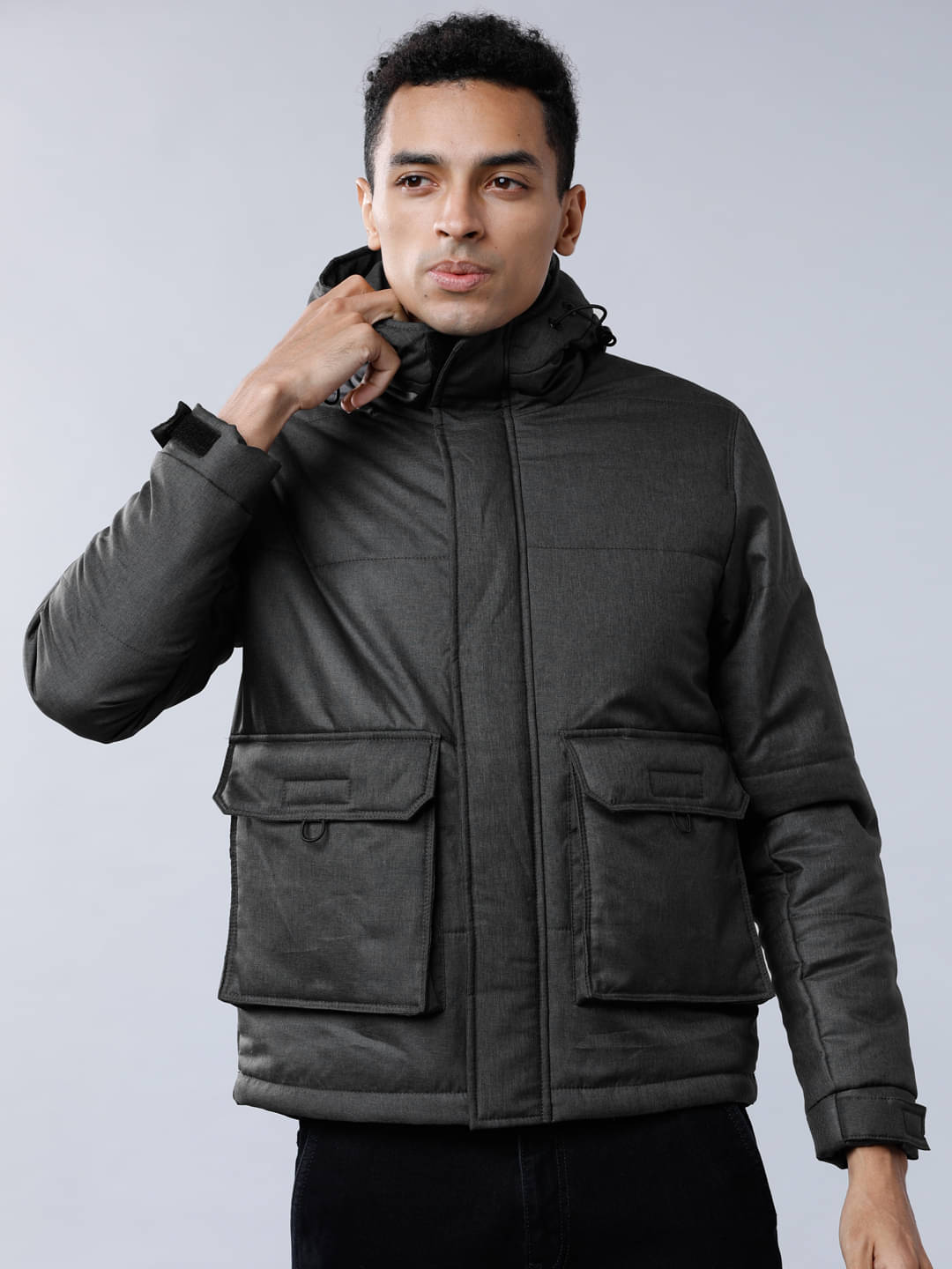     			Highlander Polyester Blend Men's Puffer Jacket - Black ( Pack of 1 )