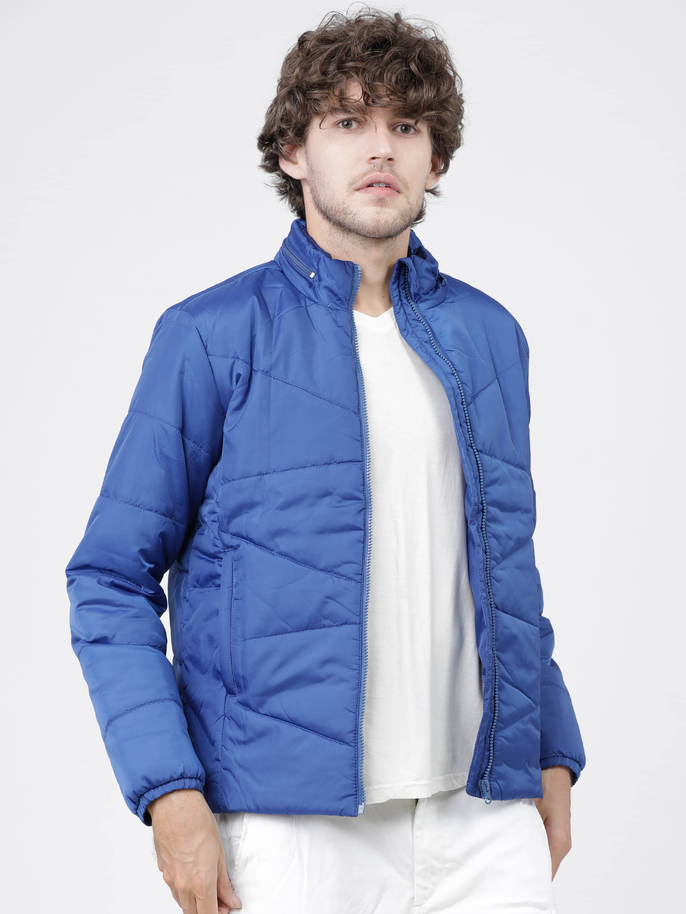     			Highlander Polyester Blend Men's Puffer Jacket - Blue ( Pack of 1 )