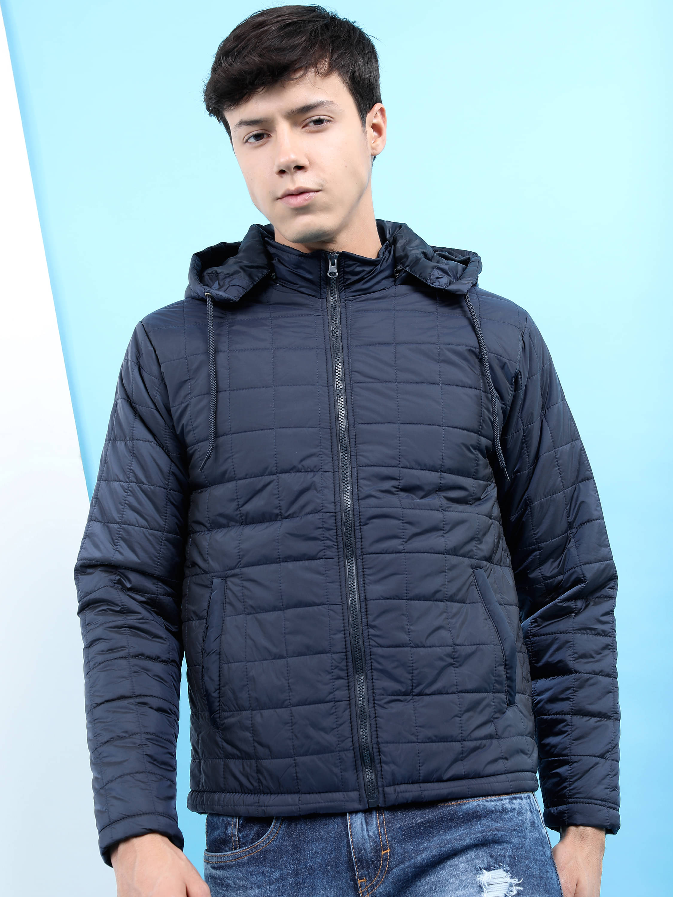     			Highlander Polyester Blend Men's Puffer Jacket - Navy Blue ( Pack of 1 )