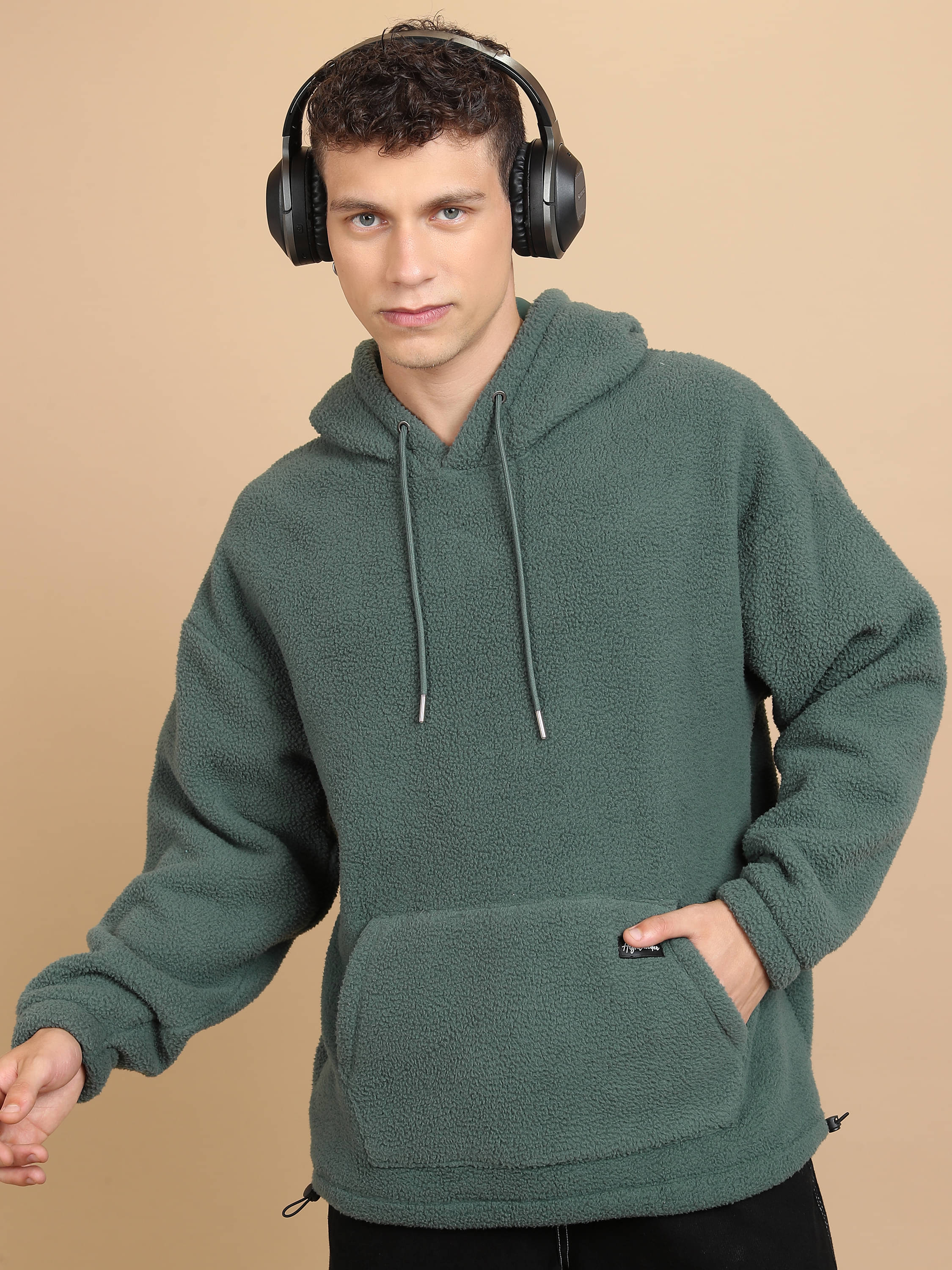     			Highlander Polyester Hooded Men's Sweatshirt - Green ( Pack of 1 )