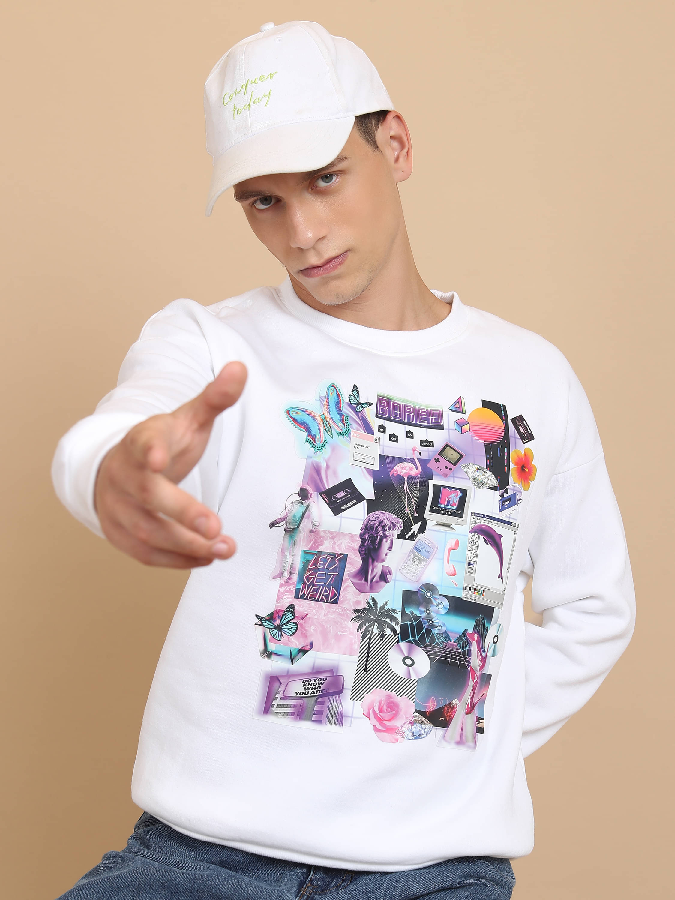 Highlander Polyester Round Neck Men's Sweatshirt - White ( Pack of 1 ) Highlander Polyester Round Neck Men's Sweatshirt - White ( Pack of 1 )