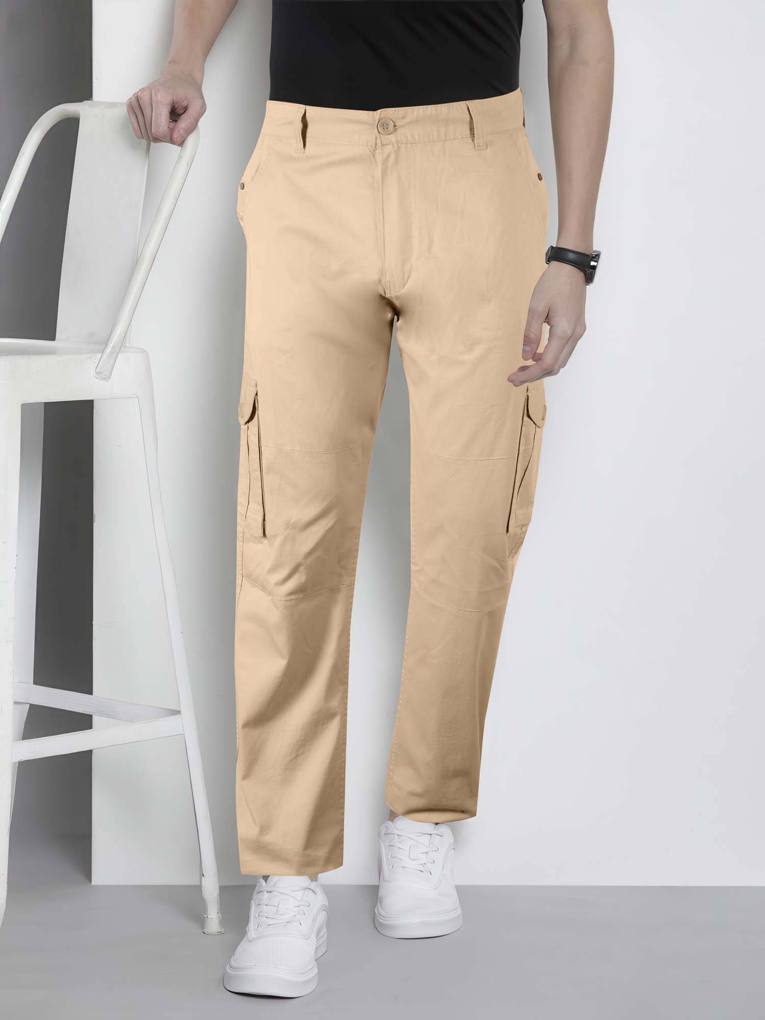     			JB JUST BLACK Relax Men's Cargos - Khaki ( Pack of 1 )