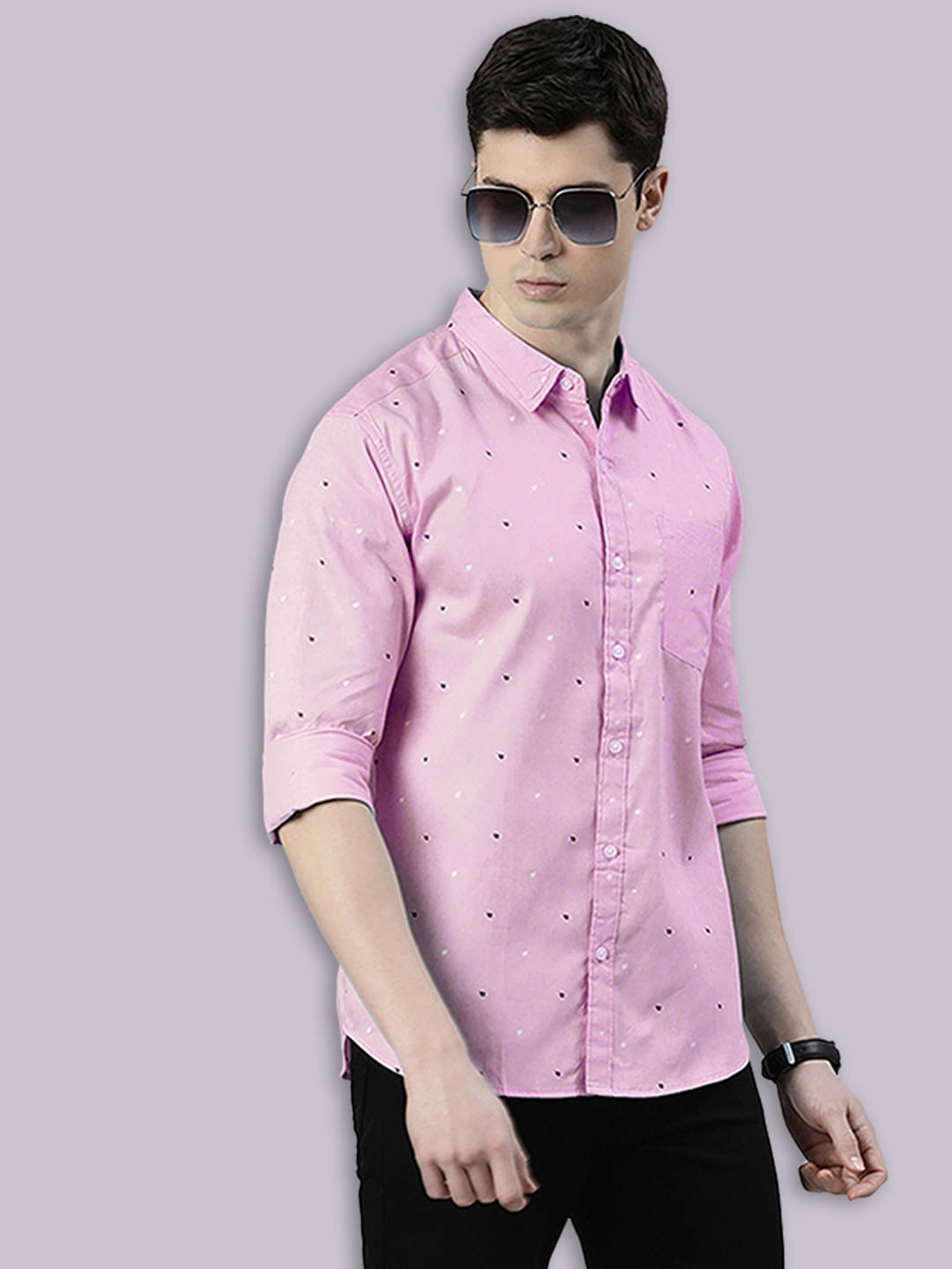 Joven 100% Cotton Regular Fit Printed Full Sleeves Men's Casual Shirt - Pink ( Pack of 1 ) Joven 100% Cotton Regular Fit Printed Full Sleeves Men's Casual Shirt - Pink ( Pack of 1 )