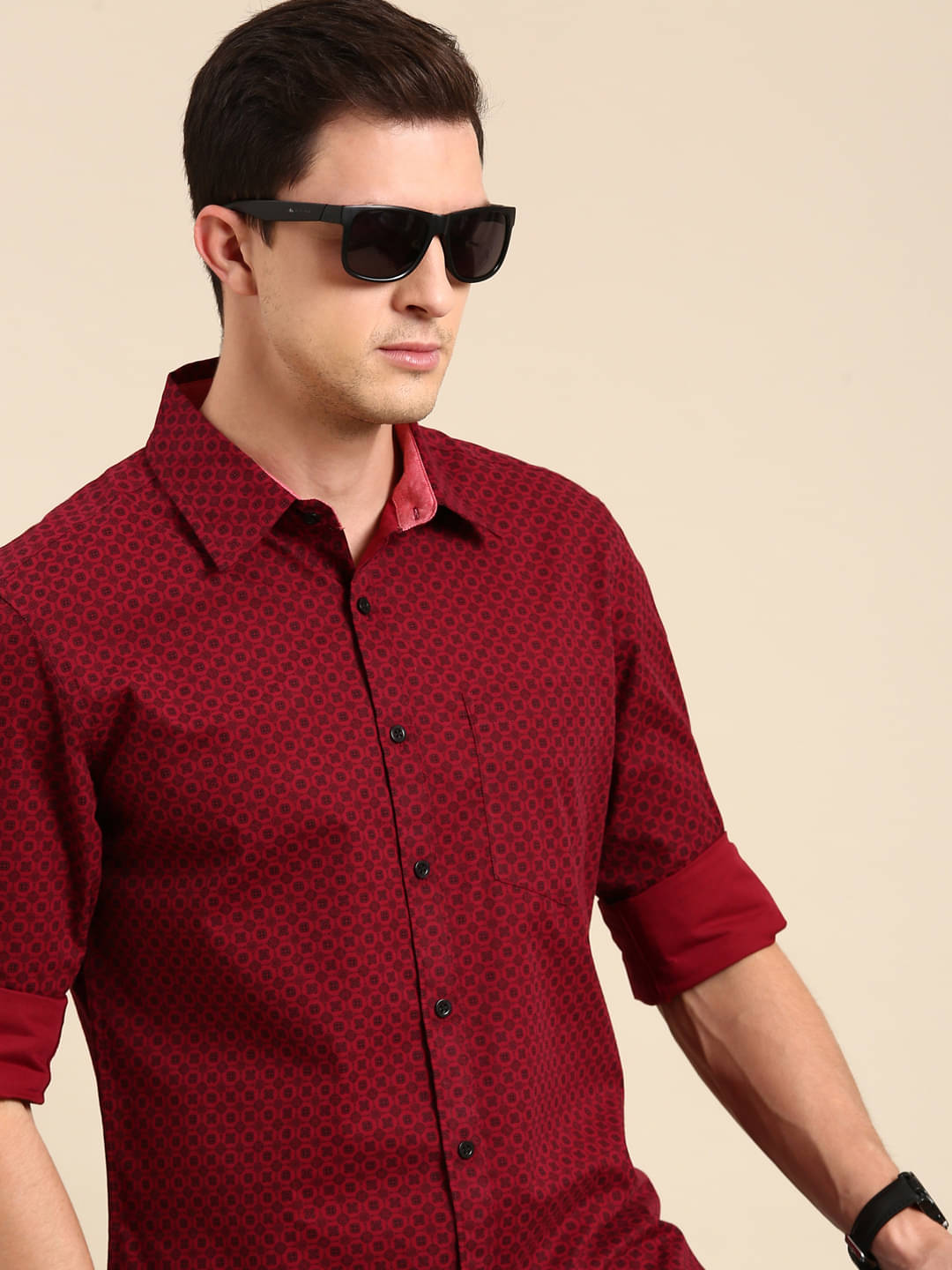 Joven 100% Cotton Regular Fit Printed Full Sleeves Men's Casual Shirt - Maroon ( Pack of 1 ) Joven 100% Cotton Regular Fit Printed Full Sleeves Men's Casual Shirt - Maroon ( Pack of 1 )