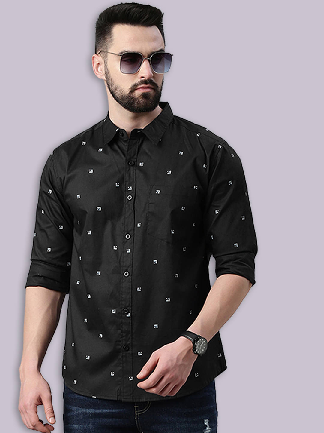     			Joven 100% Cotton Regular Fit Printed Full Sleeves Men's Casual Shirt - Multi ( Pack of 1 )