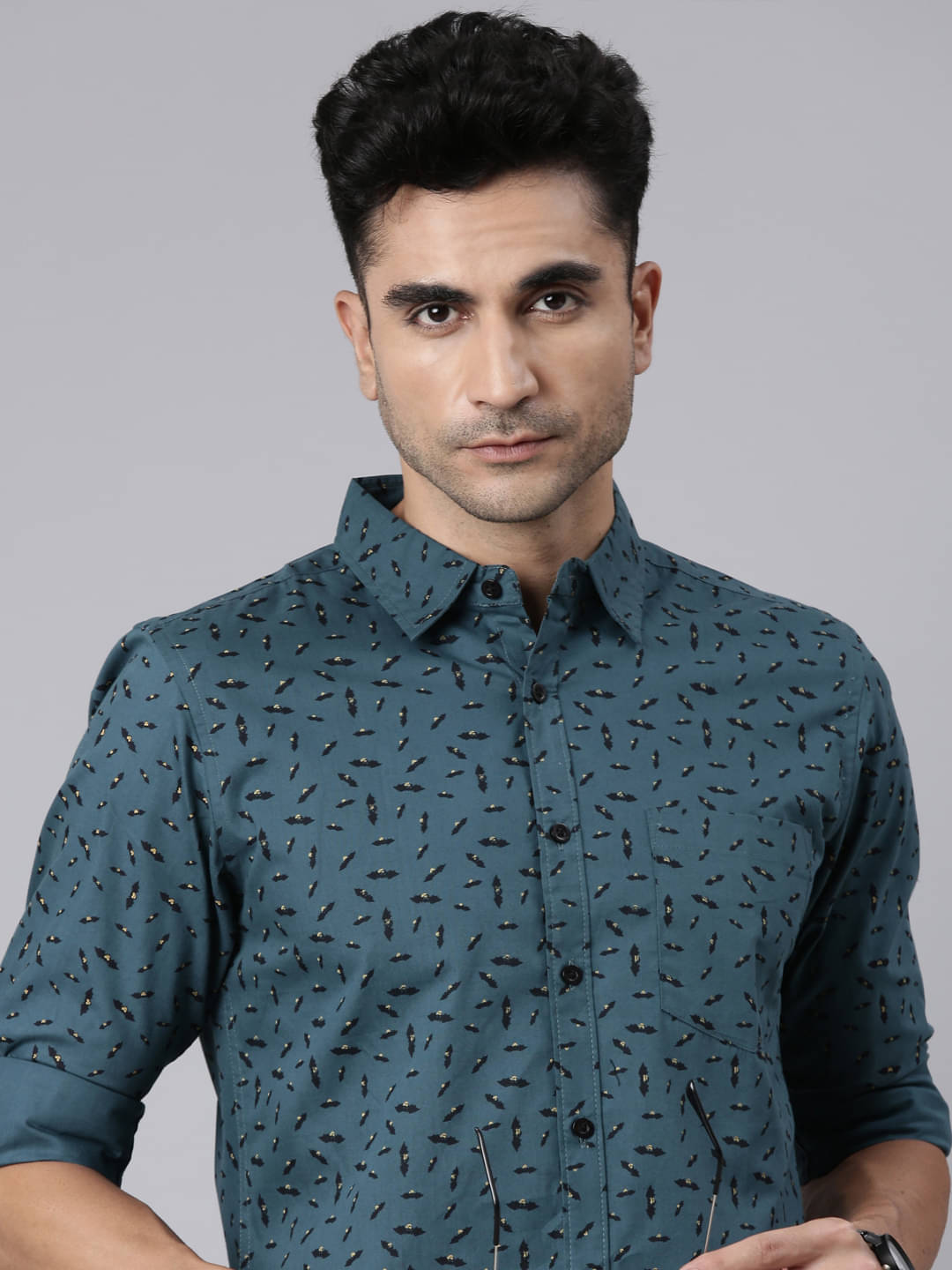Joven 100% Cotton Regular Fit Printed Full Sleeves Men's Casual Shirt - Grey ( Pack of 1 ) Joven 100% Cotton Regular Fit Printed Full Sleeves Men's Casual Shirt - Grey ( Pack of 1 )