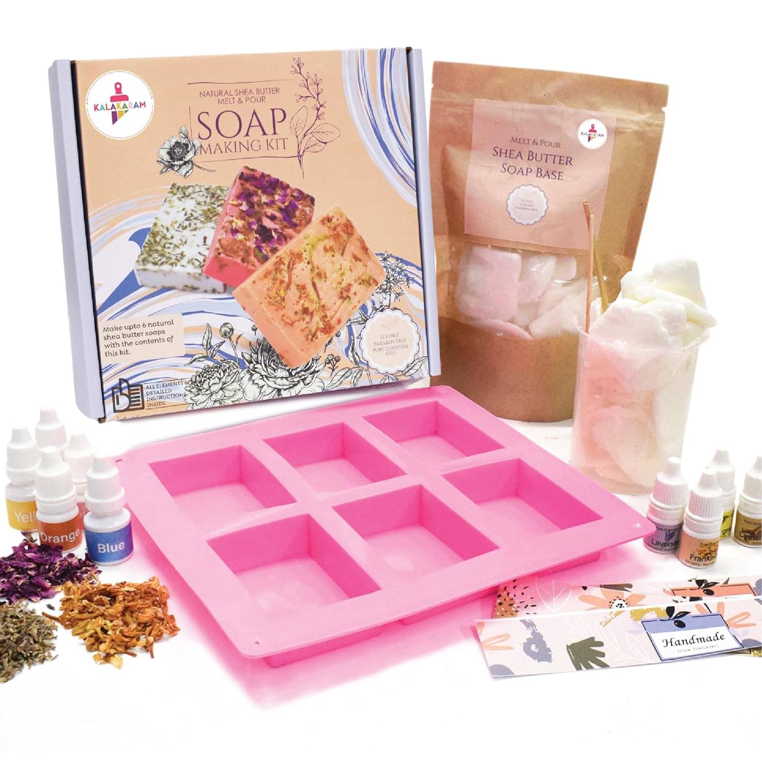     			Kalakaram DIY Shea Butter Soap Making Kit | STEM Project & Learning Science Kit | Educational Birthday Gift for Kids, Boys & Girls Ages 8-10-12-14 | Creative Gift Idea for Young Scientists
