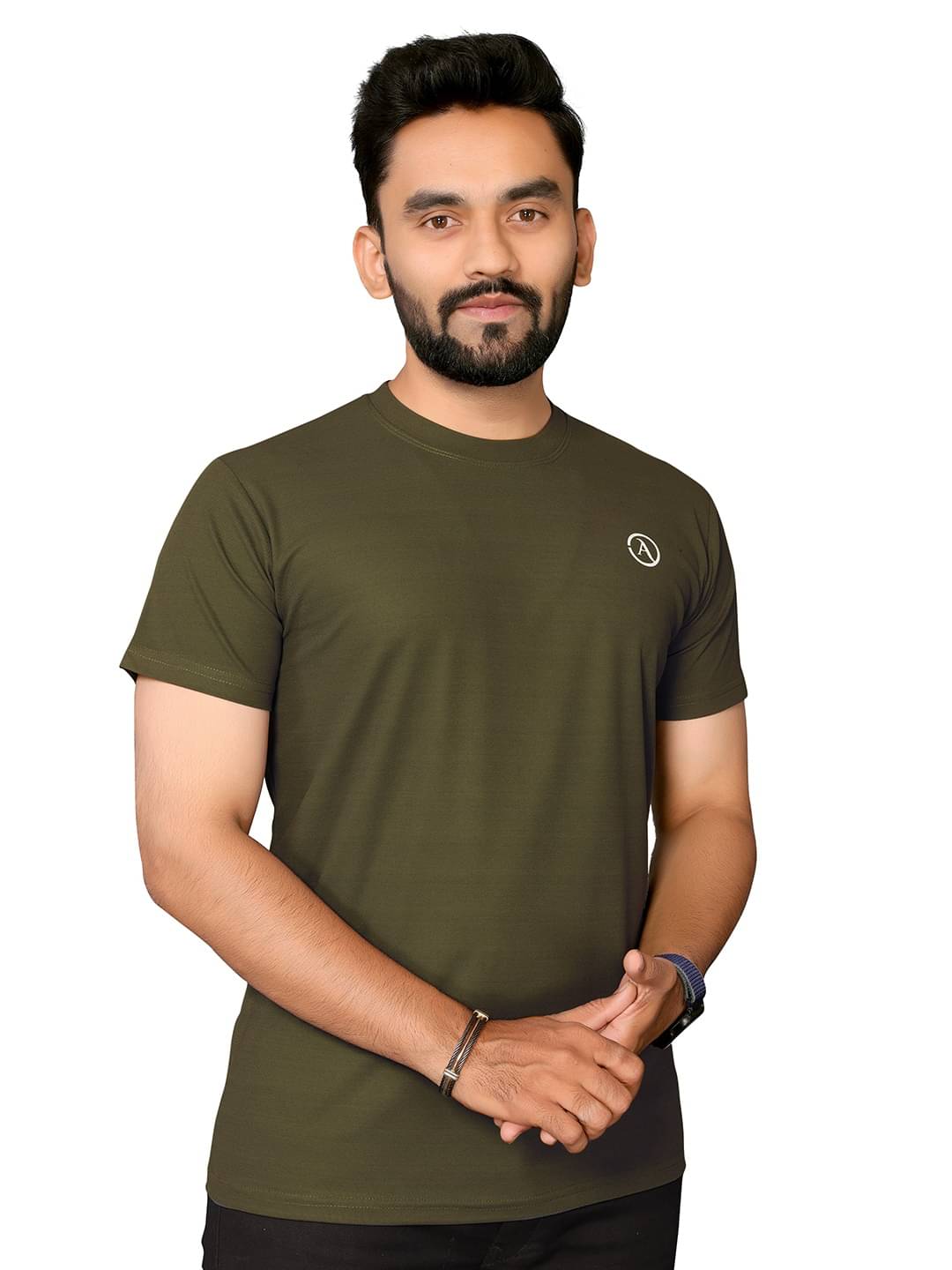 Kashvi Men Polyester Regular Fit Solid T-Shirt ( GREEN )     			Kashvi Men Polyester Regular Fit Solid T-Shirt ( GREEN )