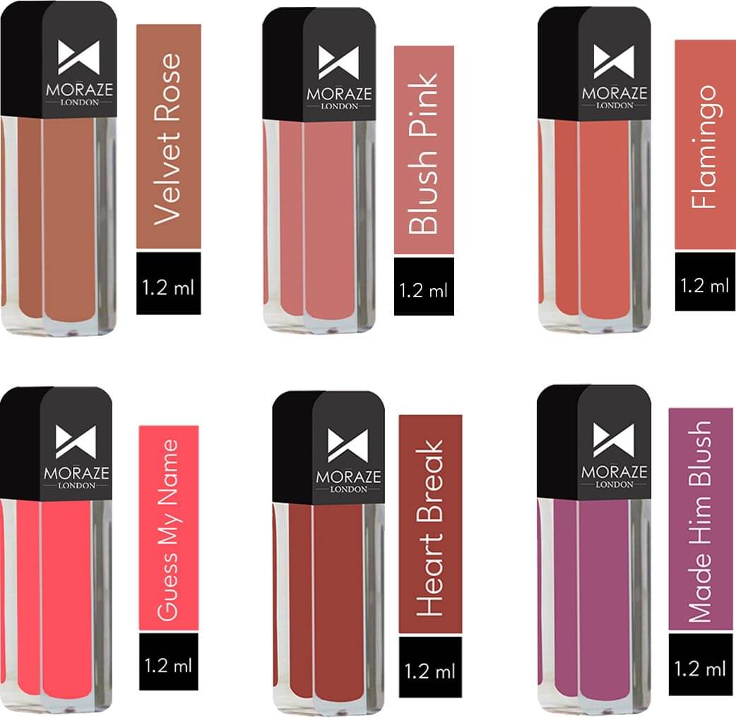     			Moraze Multi Matte Long Lasting Liquid Lipstick ( Pack of 6 )
