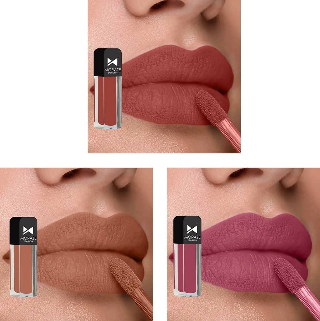     			Moraze Multi Matte Long Lasting Liquid Lipstick ( Pack of 3 )