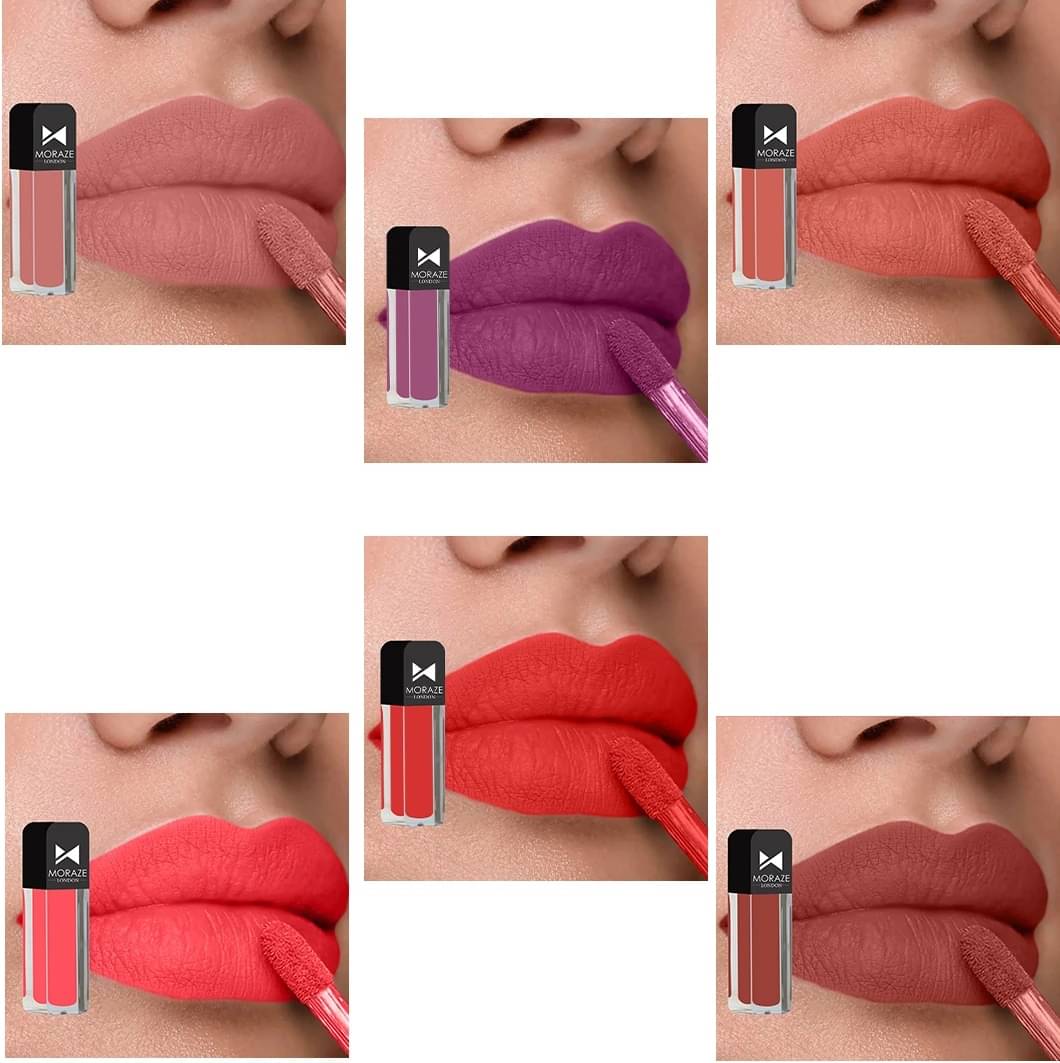     			Moraze Multi Matte Long Lasting Liquid Lipstick ( Pack of 6 )