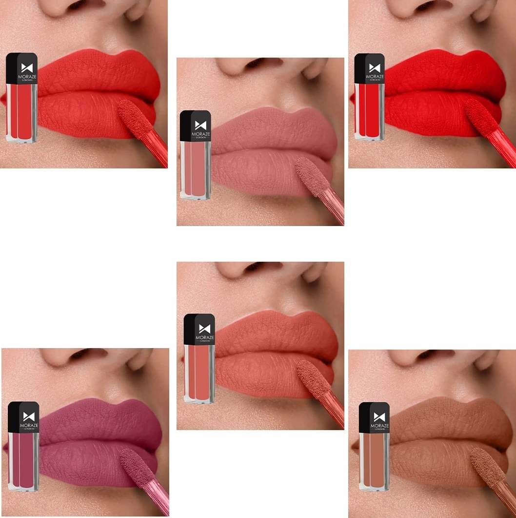     			Moraze Multi Matte Long Lasting Liquid Lipstick ( Pack of 6 )