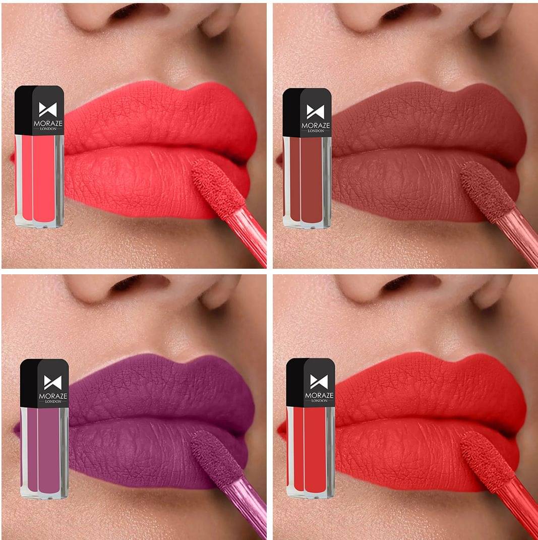     			Moraze Multi Matte Long Lasting Liquid Lipstick ( Pack of 4 )