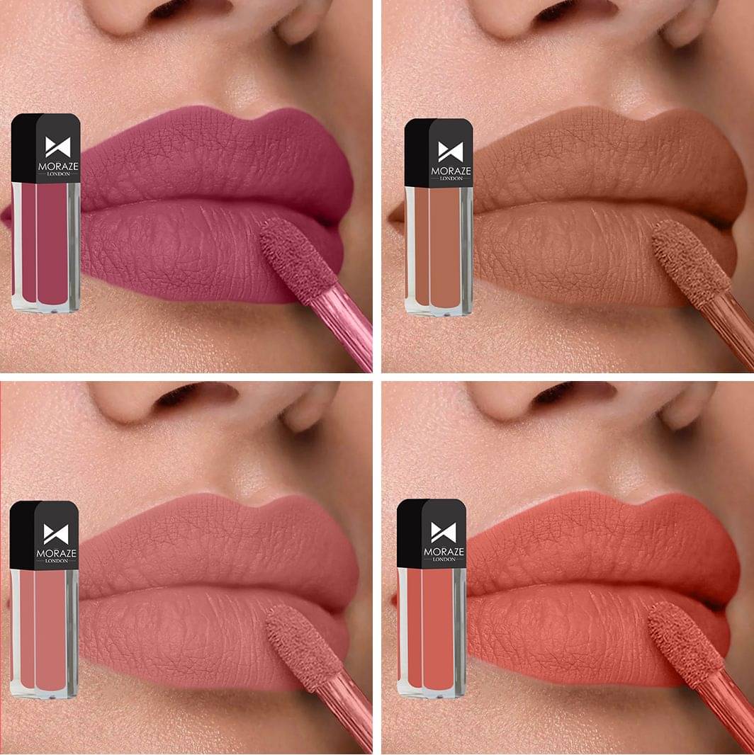     			Moraze Multi Matte Long Lasting Liquid Lipstick ( Pack of 4 )