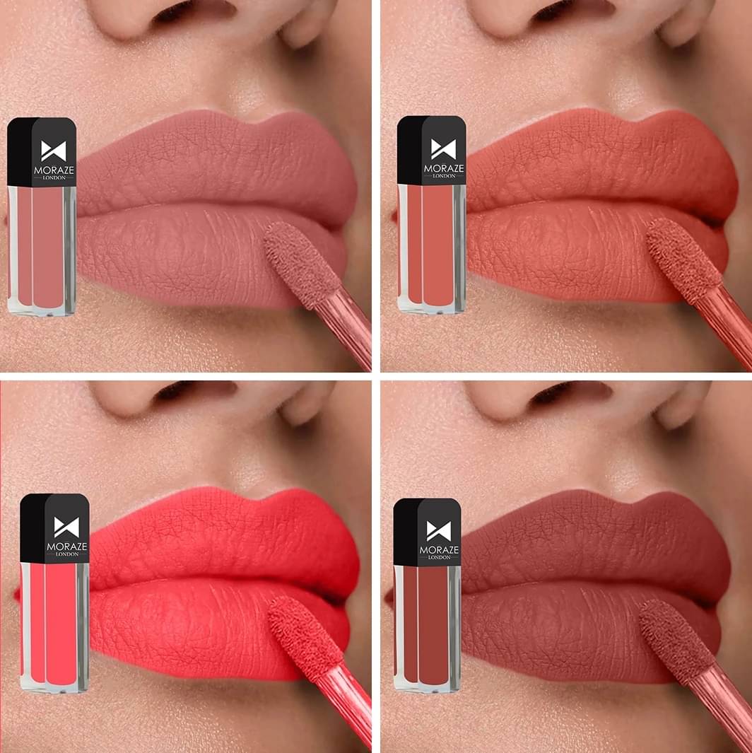     			Moraze Multi Matte Long Lasting Liquid Lipstick ( Pack of 4 )