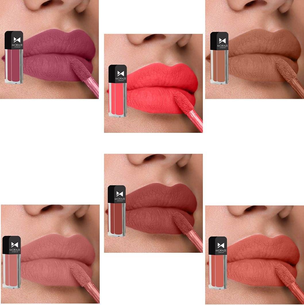     			Moraze Multi Matte Long Lasting Liquid Lipstick ( Pack of 6 )