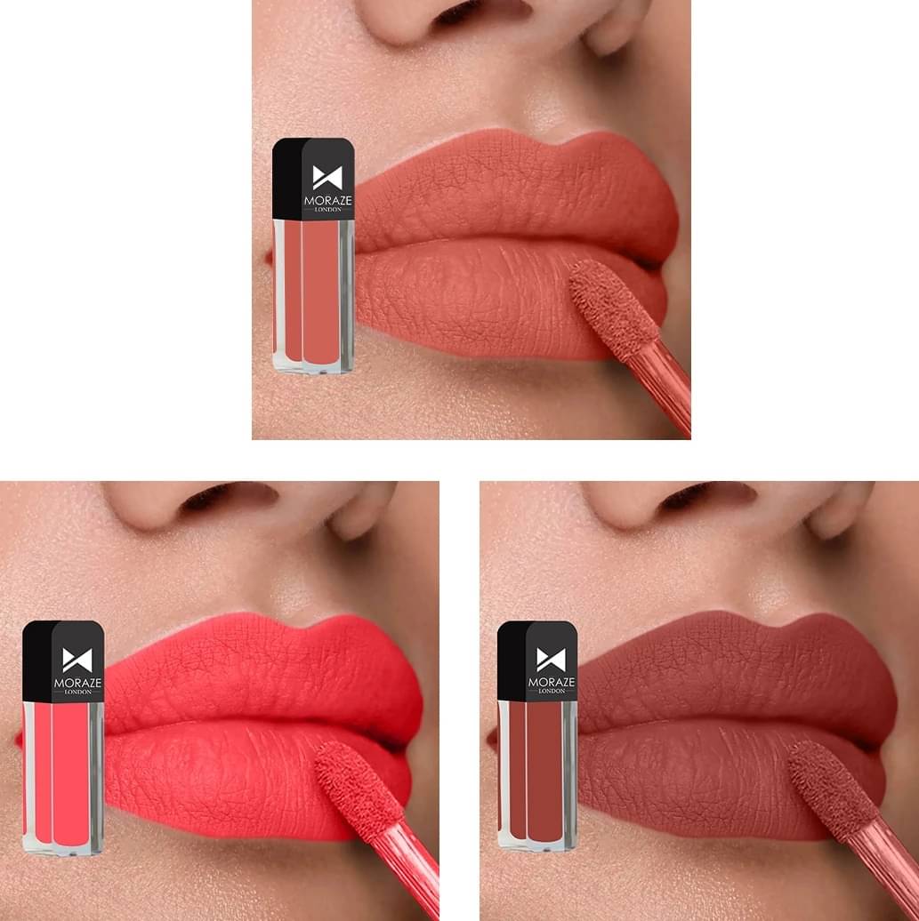     			Moraze Multi Matte Long Lasting Liquid Lipstick ( Pack of 3 )