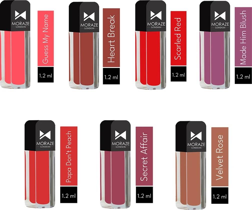     			Moraze Multi Matte Long Lasting Liquid Lipstick ( Pack of 7 )
