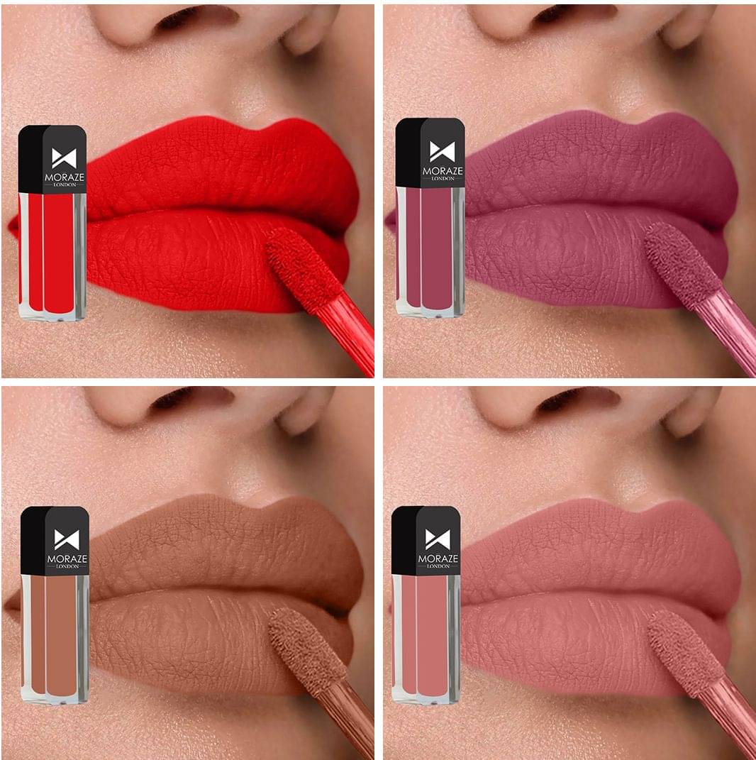     			Moraze Multi Matte Long Lasting Liquid Lipstick ( Pack of 4 )