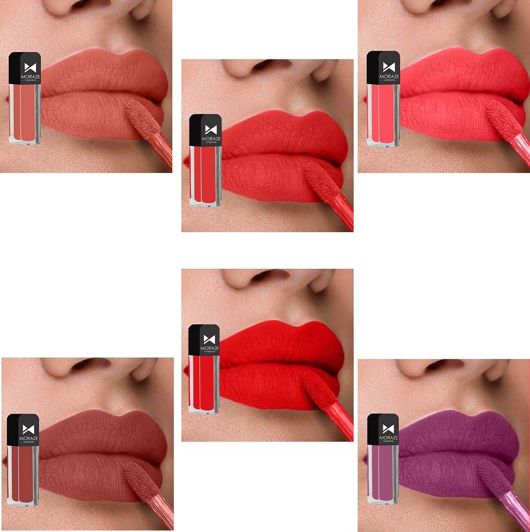     			Moraze Multi Matte Long Lasting Liquid Lipstick ( Pack of 6 )