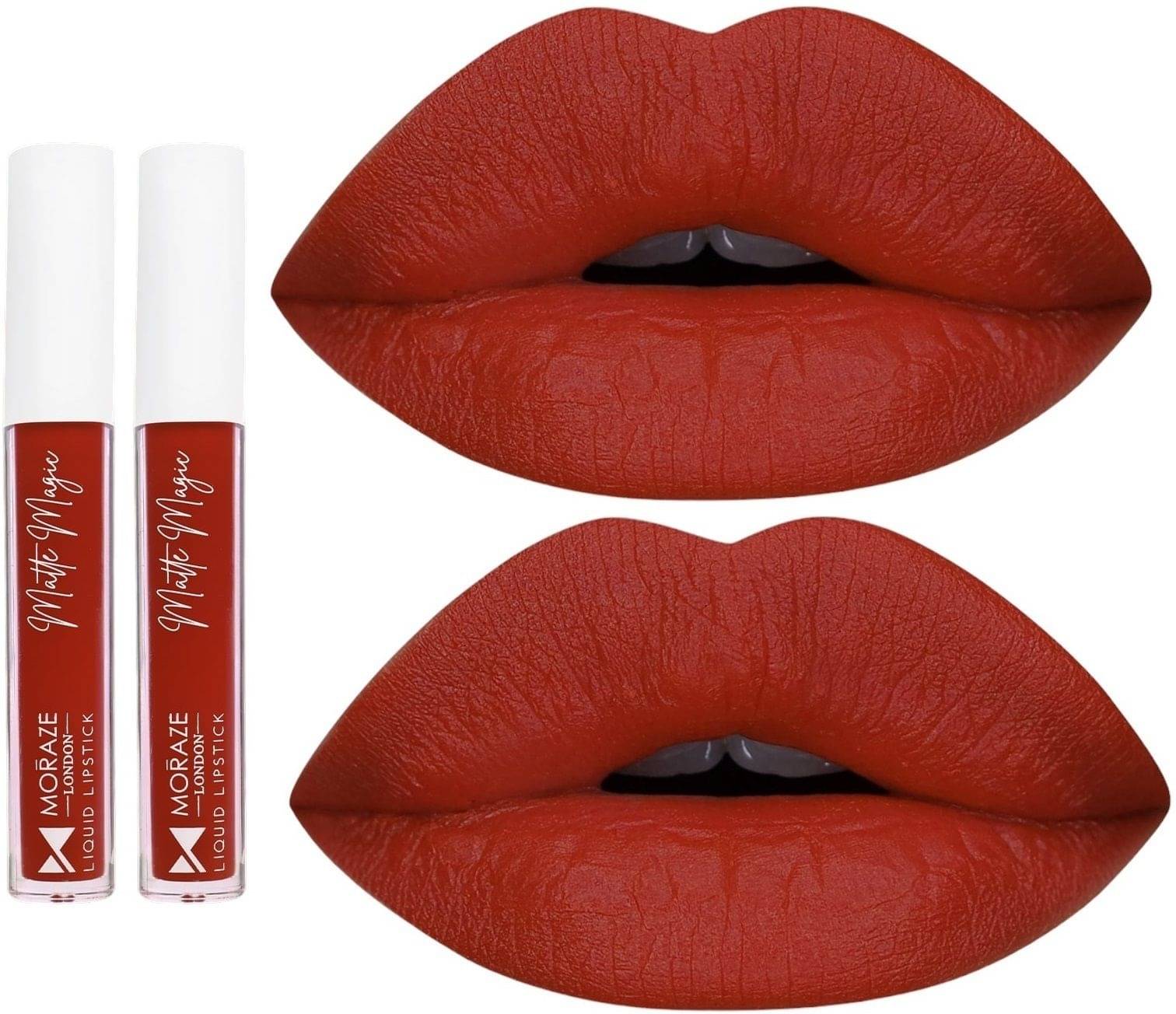     			Moraze Red Matte Long Lasting Liquid Lipstick ( Pack of 2 )