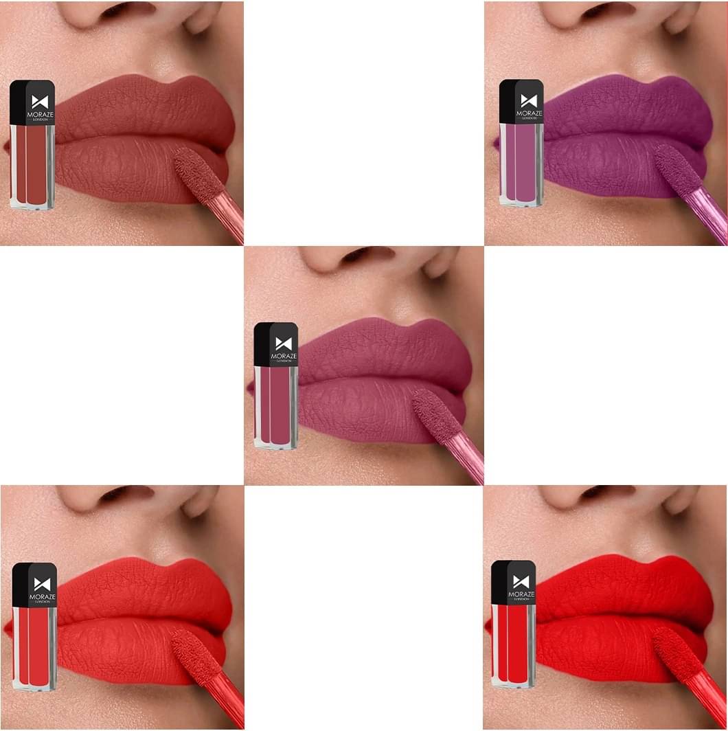     			Moraze Red Matte Long Lasting Liquid Lipstick ( Pack of 6 )