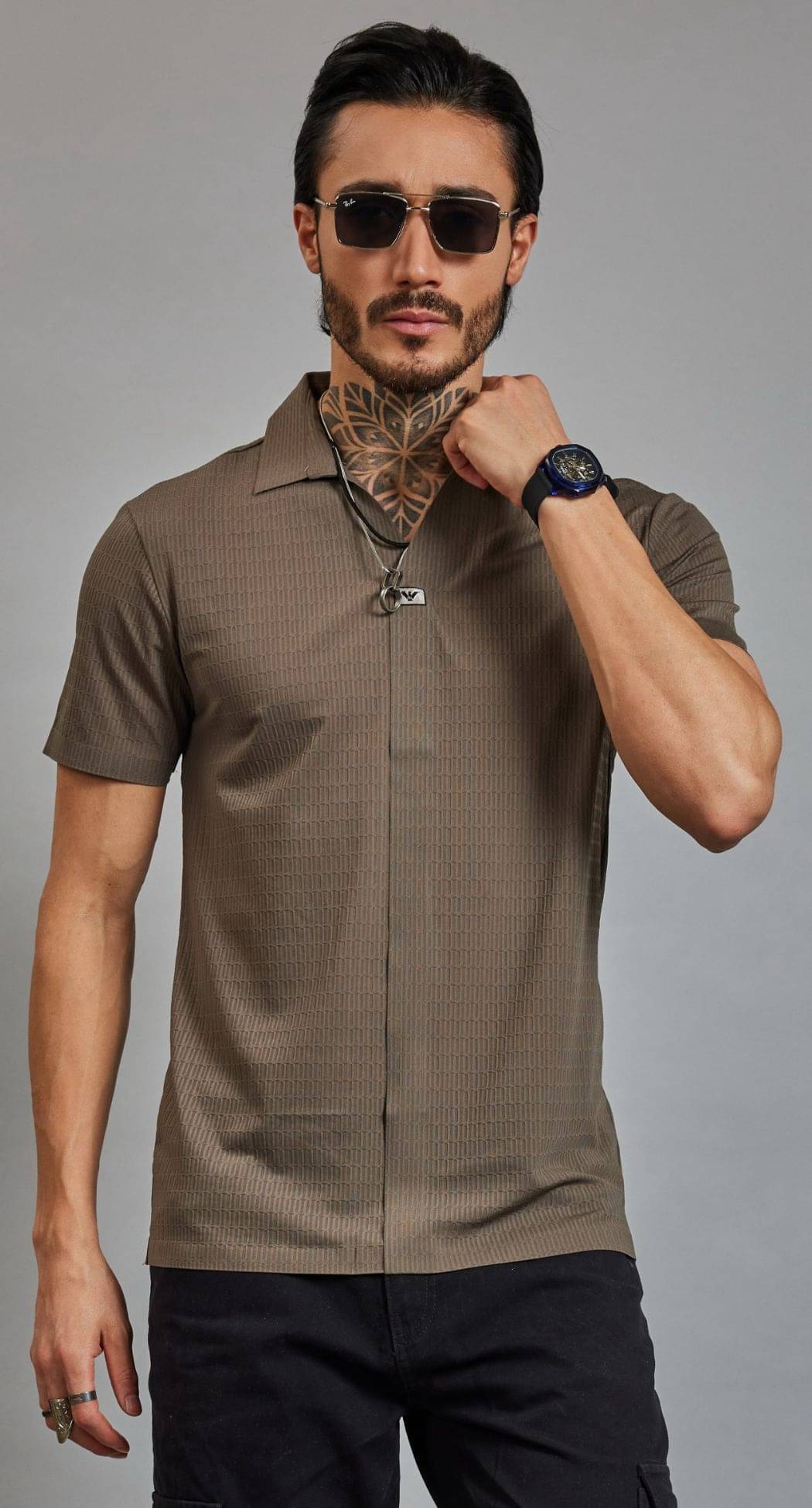 OTFIT FEB PRIVATE LIMITED Men Nylon Regular Fit Solid Polo T Shirt ( Tan Brown ) OTFIT FEB PRIVATE LIMITED Men Nylon Regular Fit Solid Polo T Shirt ( Tan Brown )