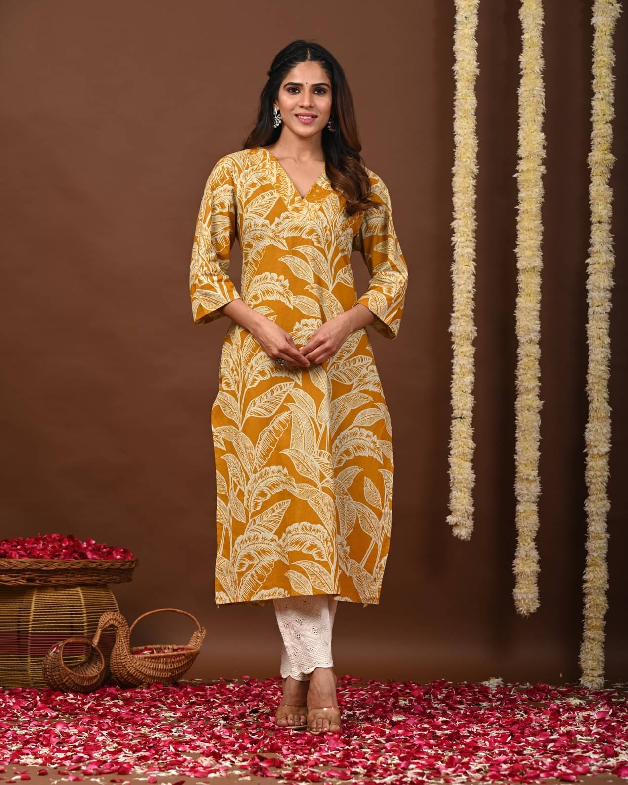 Rimeline Fashion Women Cotton Printed Straight Kurti ( Mustard )     			Rimeline Fashion Women Cotton Printed Straight Kurti ( Mustard )