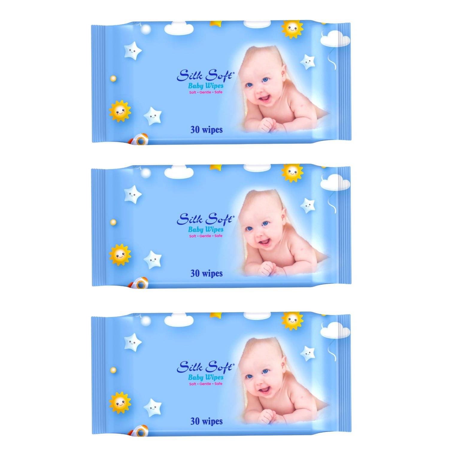 Silk Soft Baby Wet Wipes - 90 Wipes (30 x 3 Packs) | Fragrance-Free, Alcohol-Free & Hypoallergenic | Extra Thick, Moisturizing & Gentle on Sensitive Baby Skin Silk Soft Baby Wet Wipes - 90 Wipes (30 x 3 Packs) | Fragrance-Free, Alcohol-Free & Hypoallergenic | Extra Thick, Moisturizing & Gentle on Sensitive Baby Skin