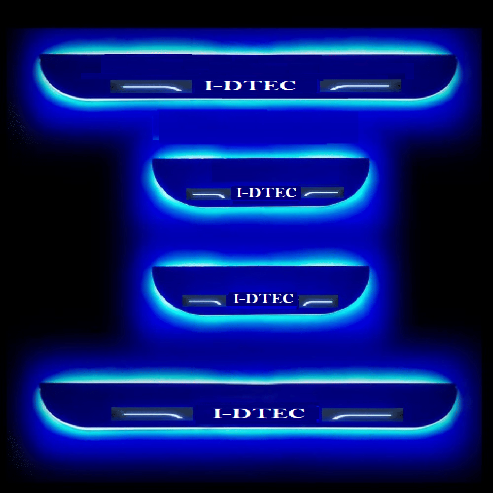     			SureStrive Balck Beauty Car Footstep With Led Door Scuff Plate Led Type Blue Light for Honda I-Tec All Model Set of-4