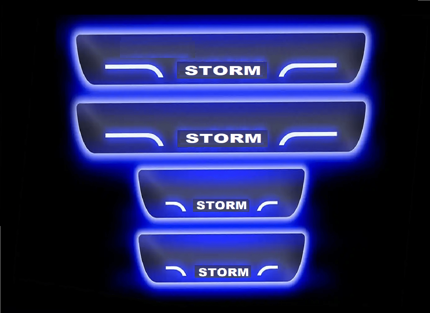     			SureStrive Balck Beauty Car Footstep With Led Door Scuff Plate Led Type Blue Light for Tata Storm All Model Set of-4