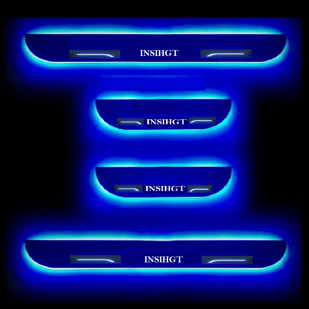 SureStrive Balck Beauty Car Footstep With Led Door Scuff Plate Led Type Blue Light for Honda Insight All Model Set of-4 SureStrive Balck Beauty Car Footstep With Led Door Scuff Plate Led Type Blue Light for Honda Insight All Model Set of-4